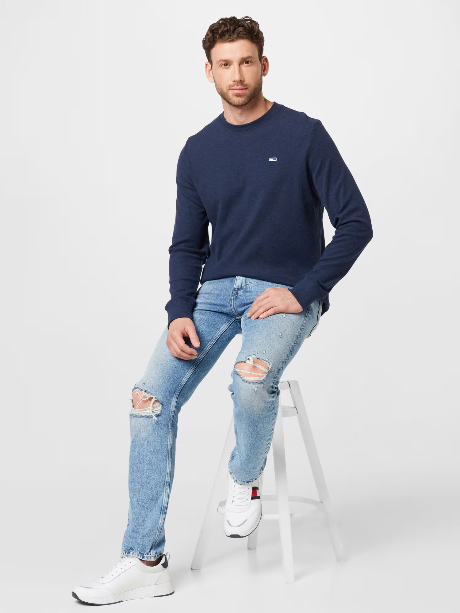 Tommy Jeans Tričko tmavomodrá / ohnivo červená / biela - Pepit.sk