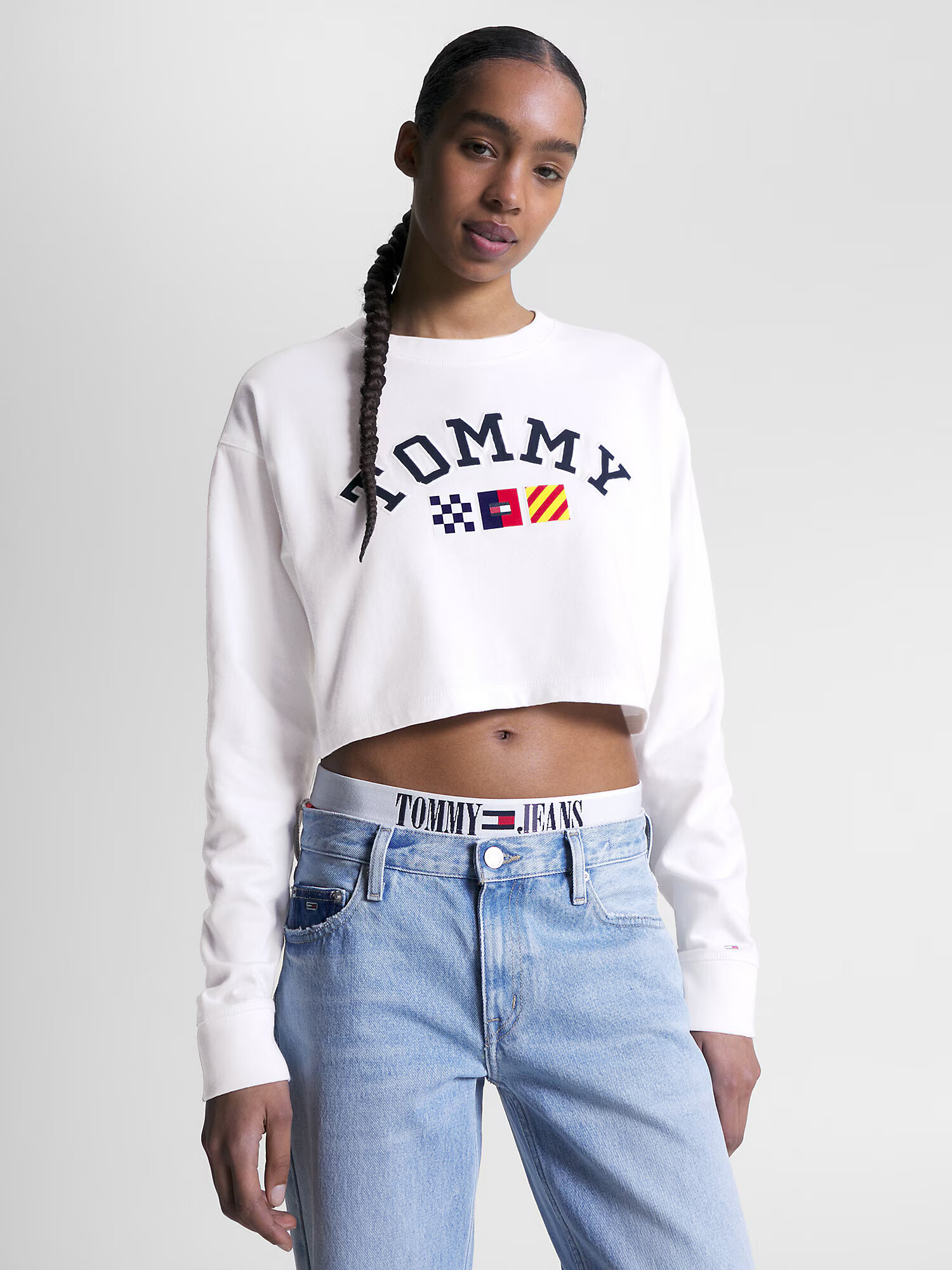 Tommy Jeans Tričko tmavomodrá / žltá / červená / šedobiela - Pepit.sk