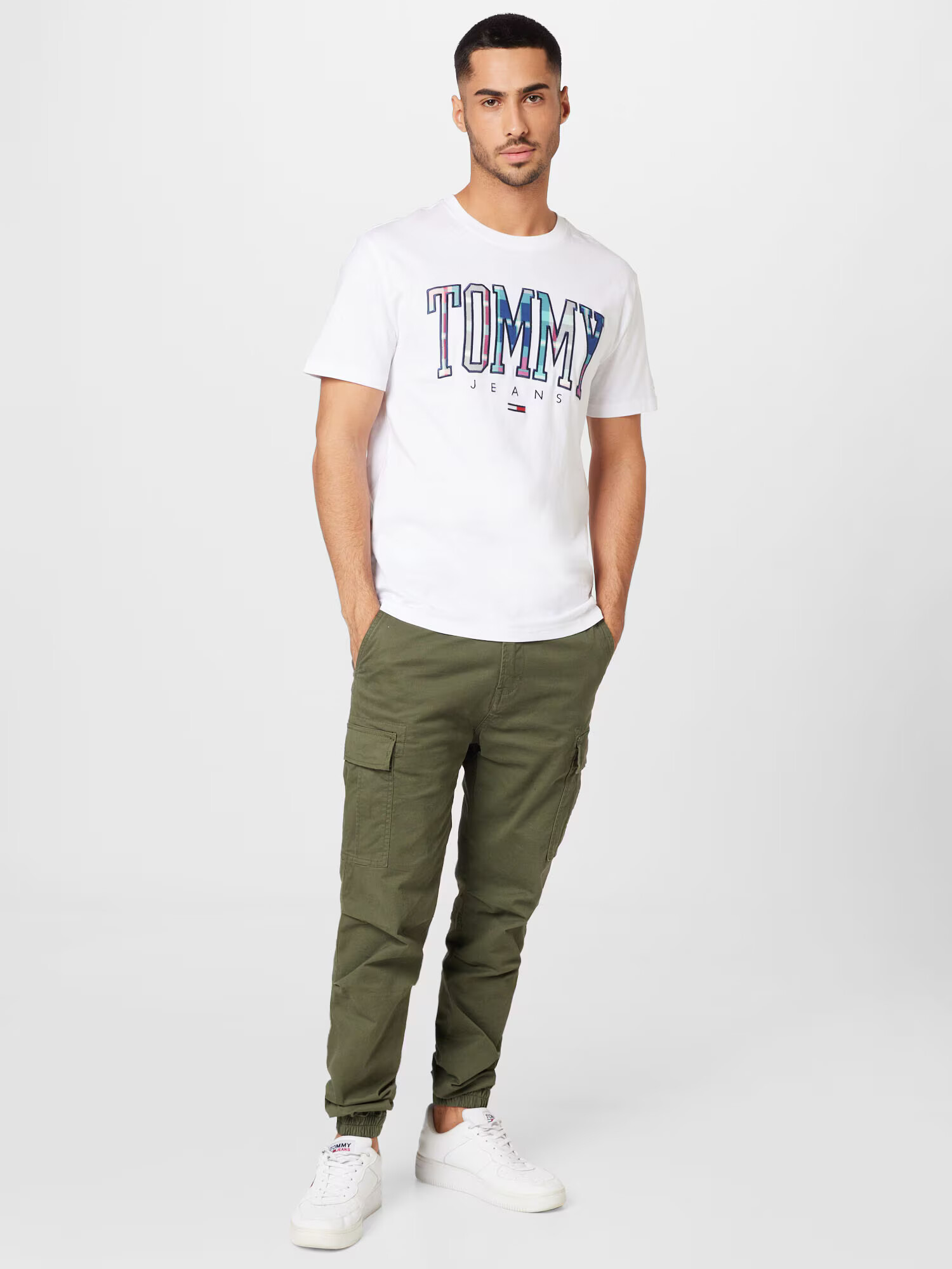 Tommy Jeans Tričko tyrkysová / ružová / červená / biela - Pepit.sk