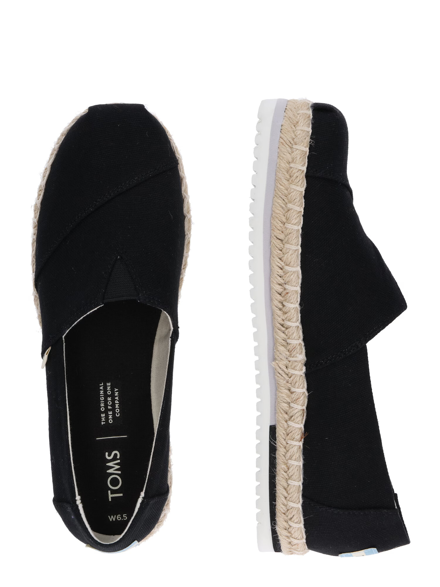 TOMS Espadrilky 'PLATFORM ALPARGATA' béžová / čierna - Pepit.sk