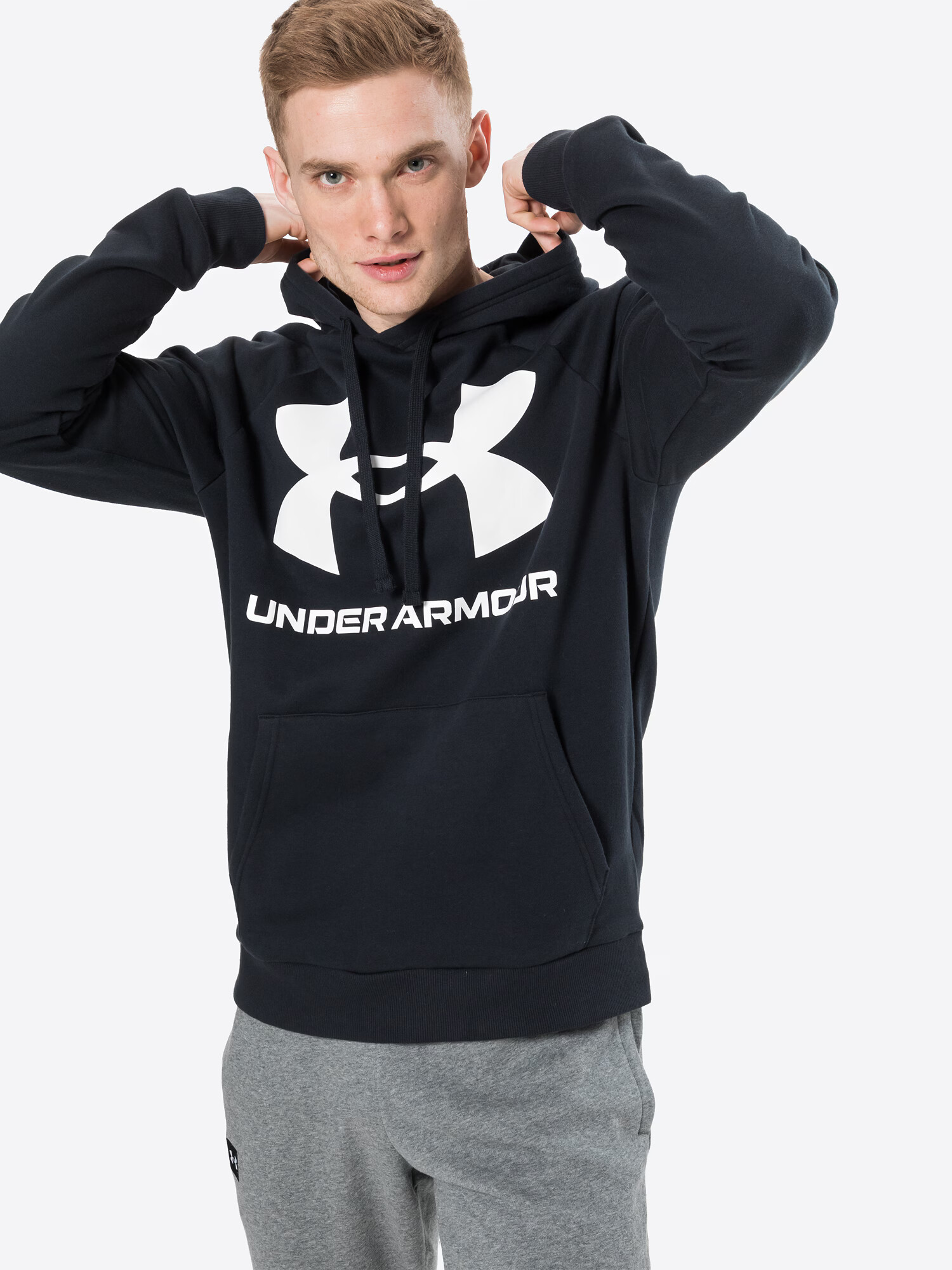 UNDER ARMOUR Športová mikina čierna / biela - Pepit.sk