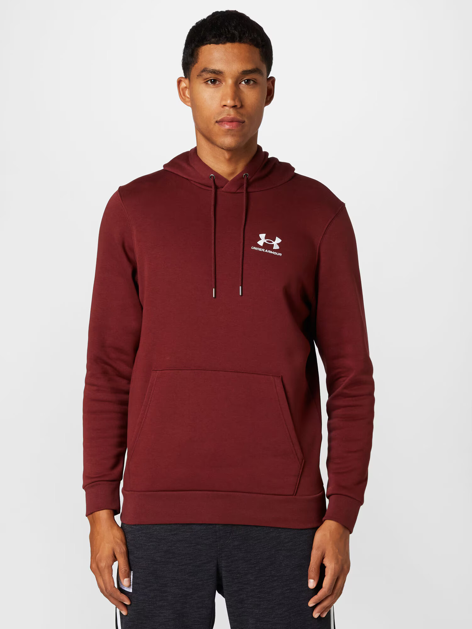 UNDER ARMOUR Športová mikina 'Essential' červená / biela - Pepit.sk