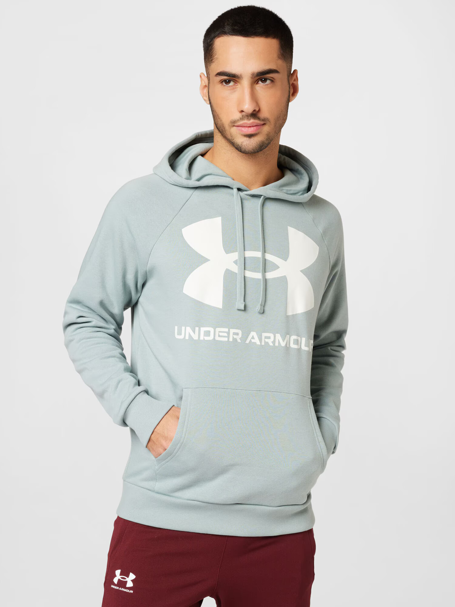 UNDER ARMOUR Športová mikina 'Rival' mätová / biela - Pepit.sk