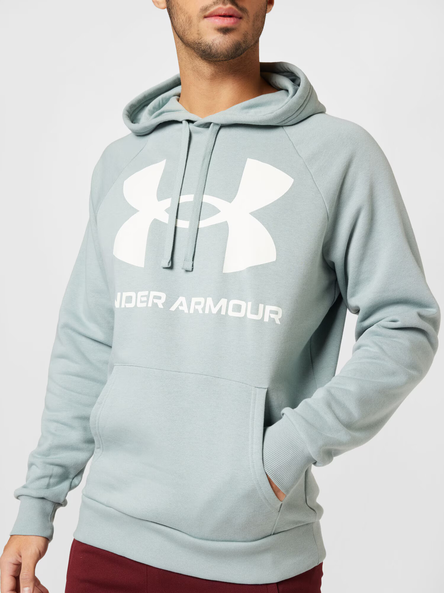 UNDER ARMOUR Športová mikina 'Rival' mätová / biela - Pepit.sk