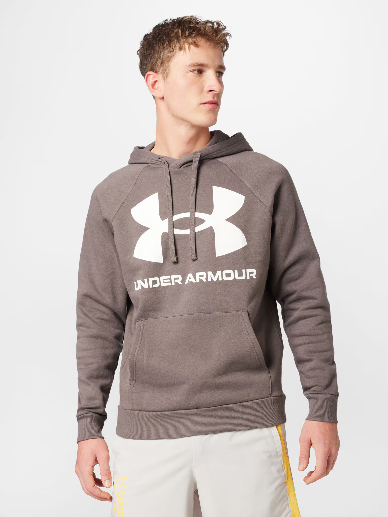 UNDER ARMOUR Športová mikina 'Rival' mokka / biela - Pepit.sk