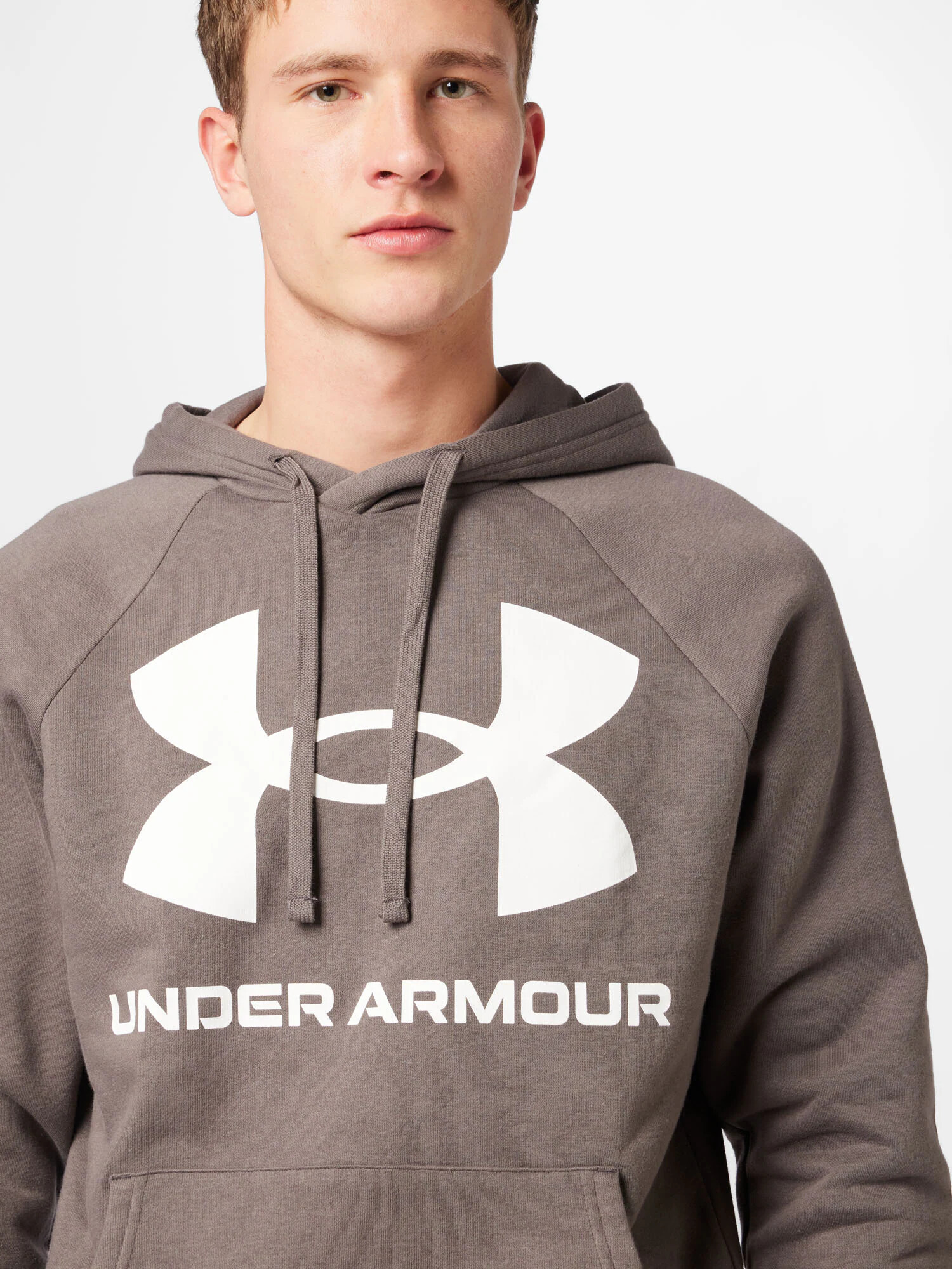 UNDER ARMOUR Športová mikina 'Rival' mokka / biela - Pepit.sk