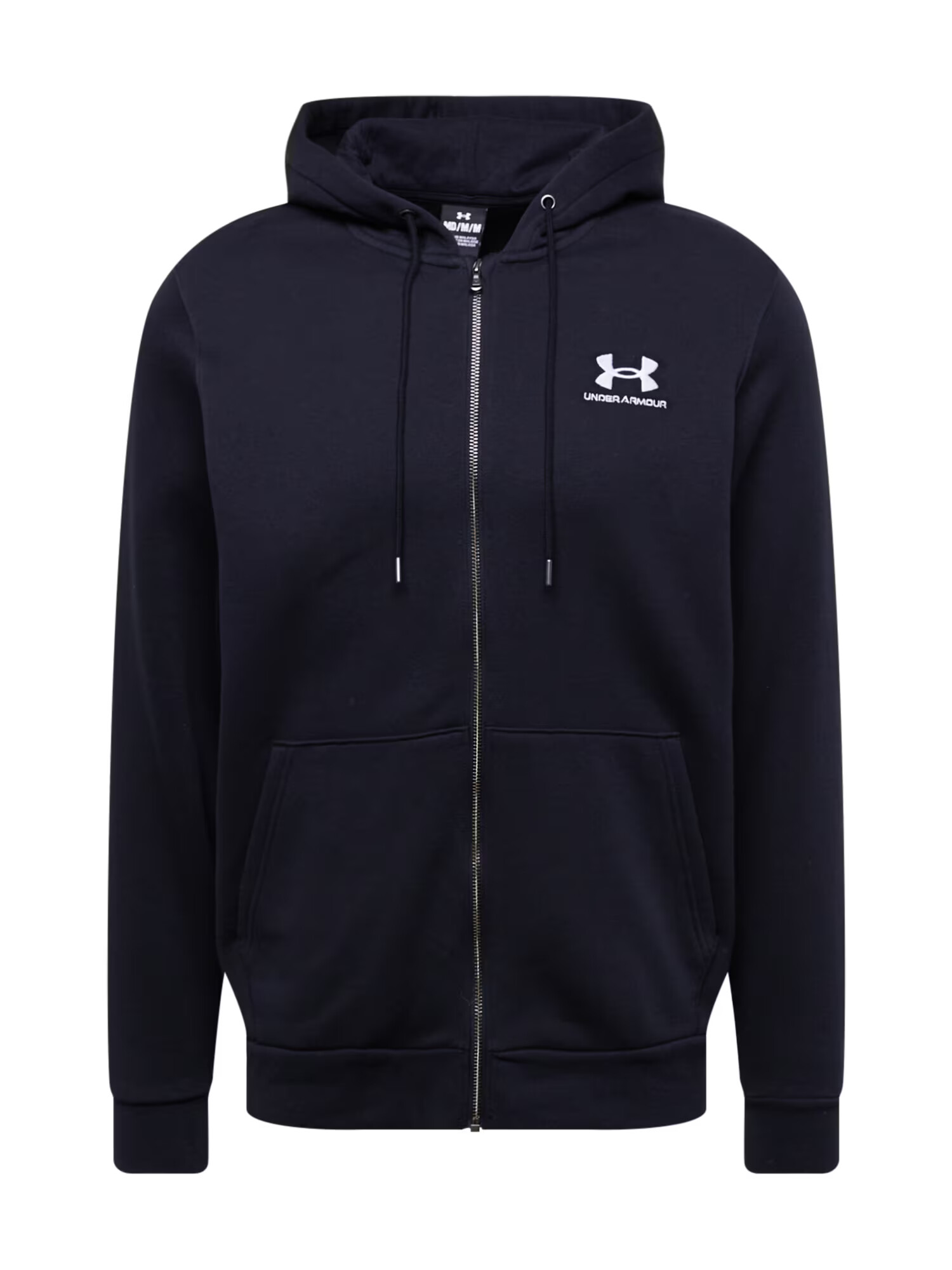 UNDER ARMOUR Športová mikina so zipsom 'Essential' čierna / biela - Pepit.sk