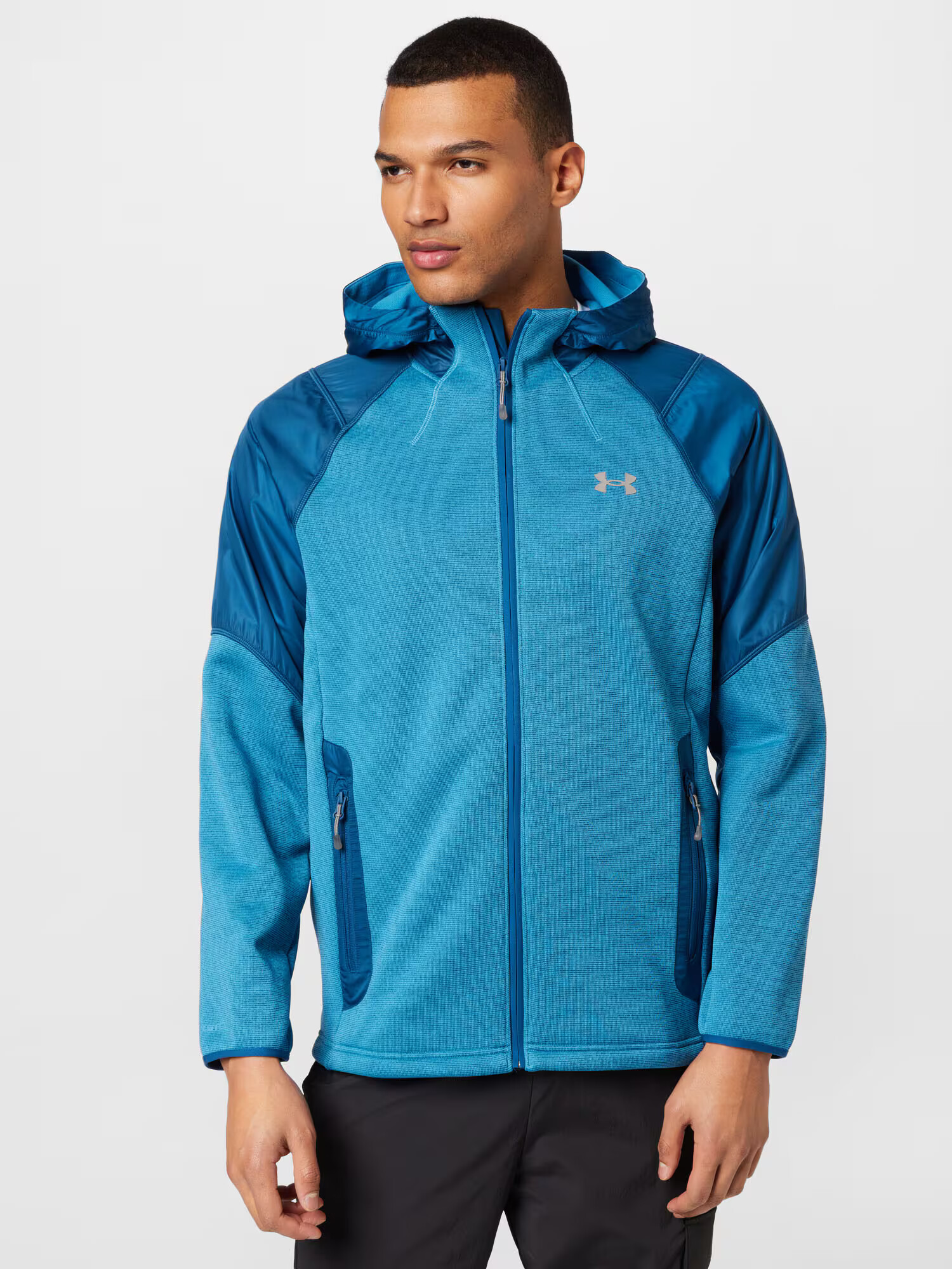 UNDER ARMOUR Športová mikina so zipsom 'Essential' modrá / azúrová - Pepit.sk