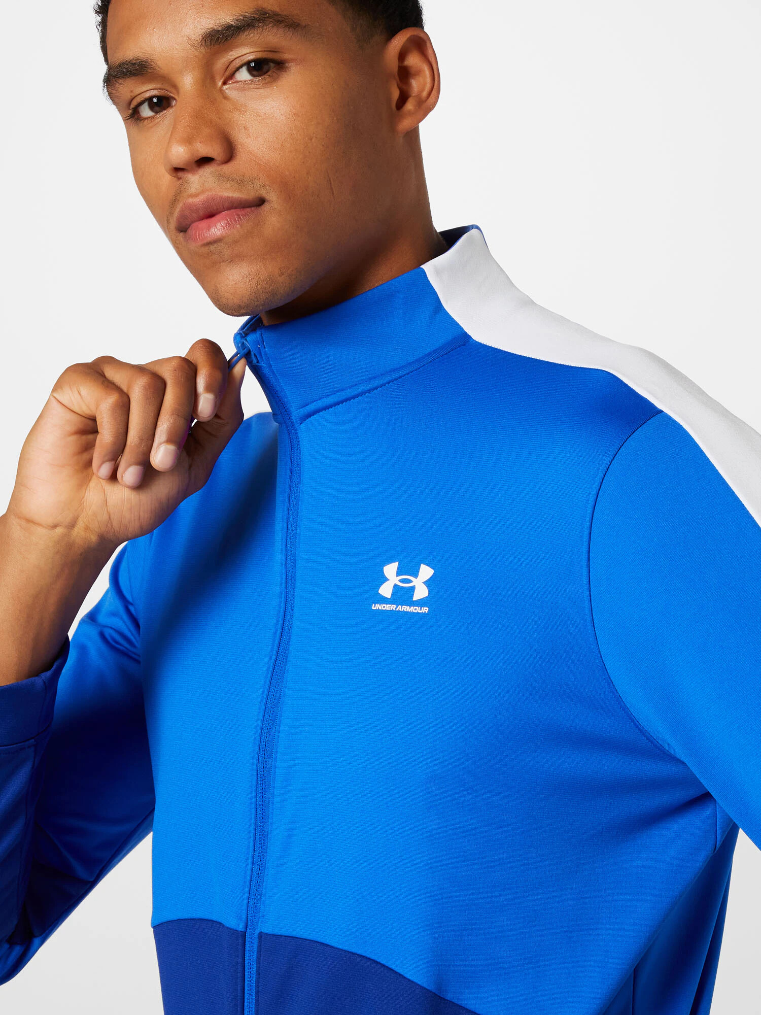 UNDER ARMOUR Športová mikina so zipsom modrá / tmavomodrá / biela - Pepit.sk