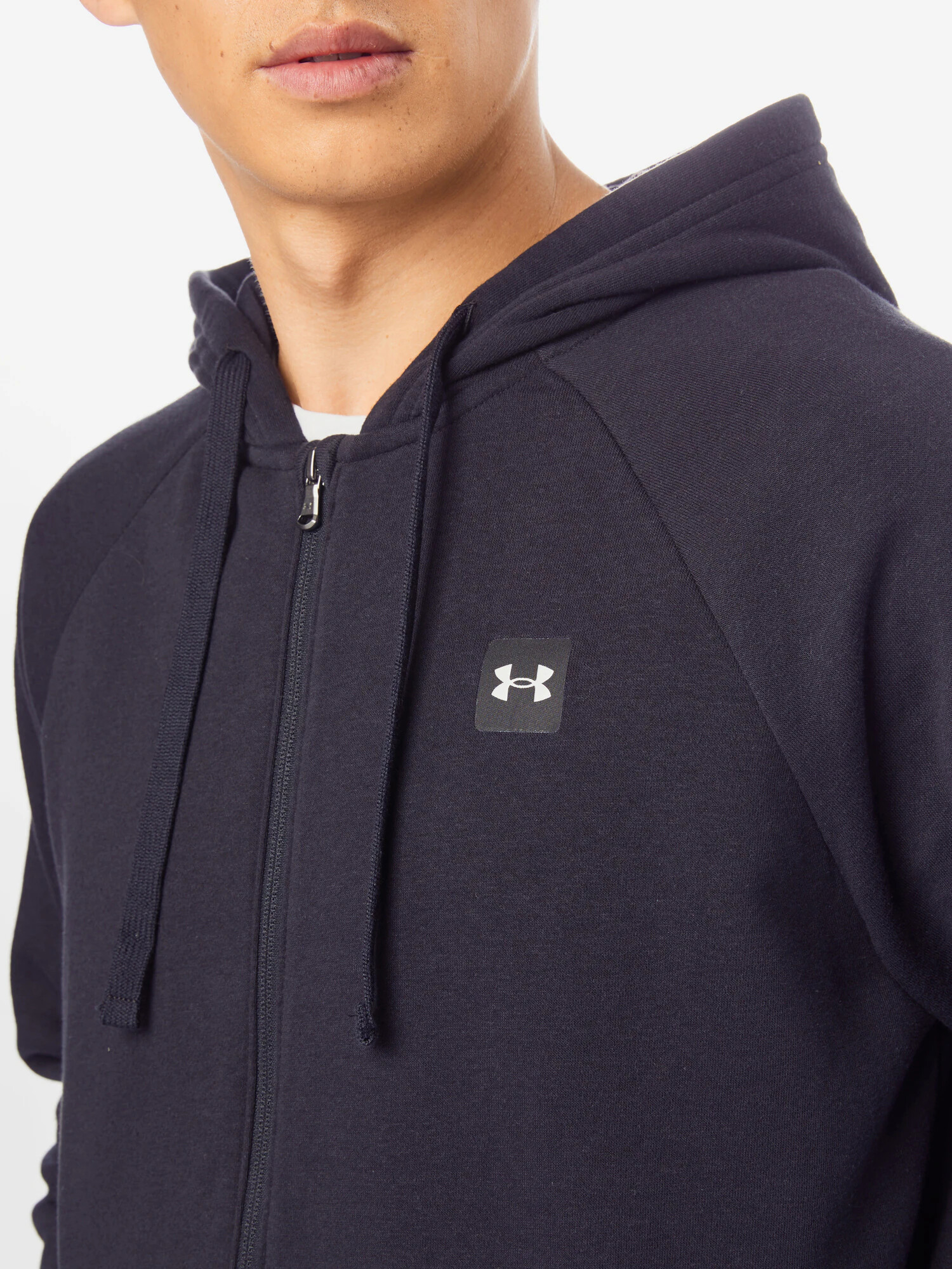 UNDER ARMOUR Športová mikina so zipsom 'Rival' čierna / biela - Pepit.sk