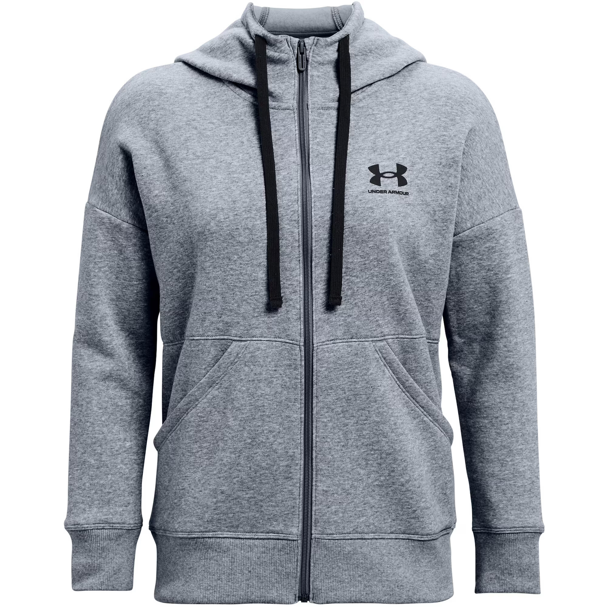 UNDER ARMOUR Športová mikina so zipsom sivá melírovaná / čierna - Pepit.sk