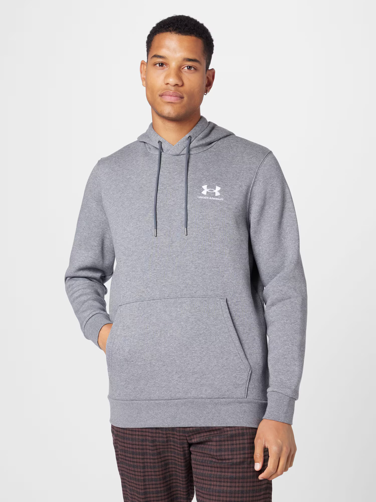 UNDER ARMOUR Športová mikina 'Essential' tmavosivá / biela - Pepit.sk