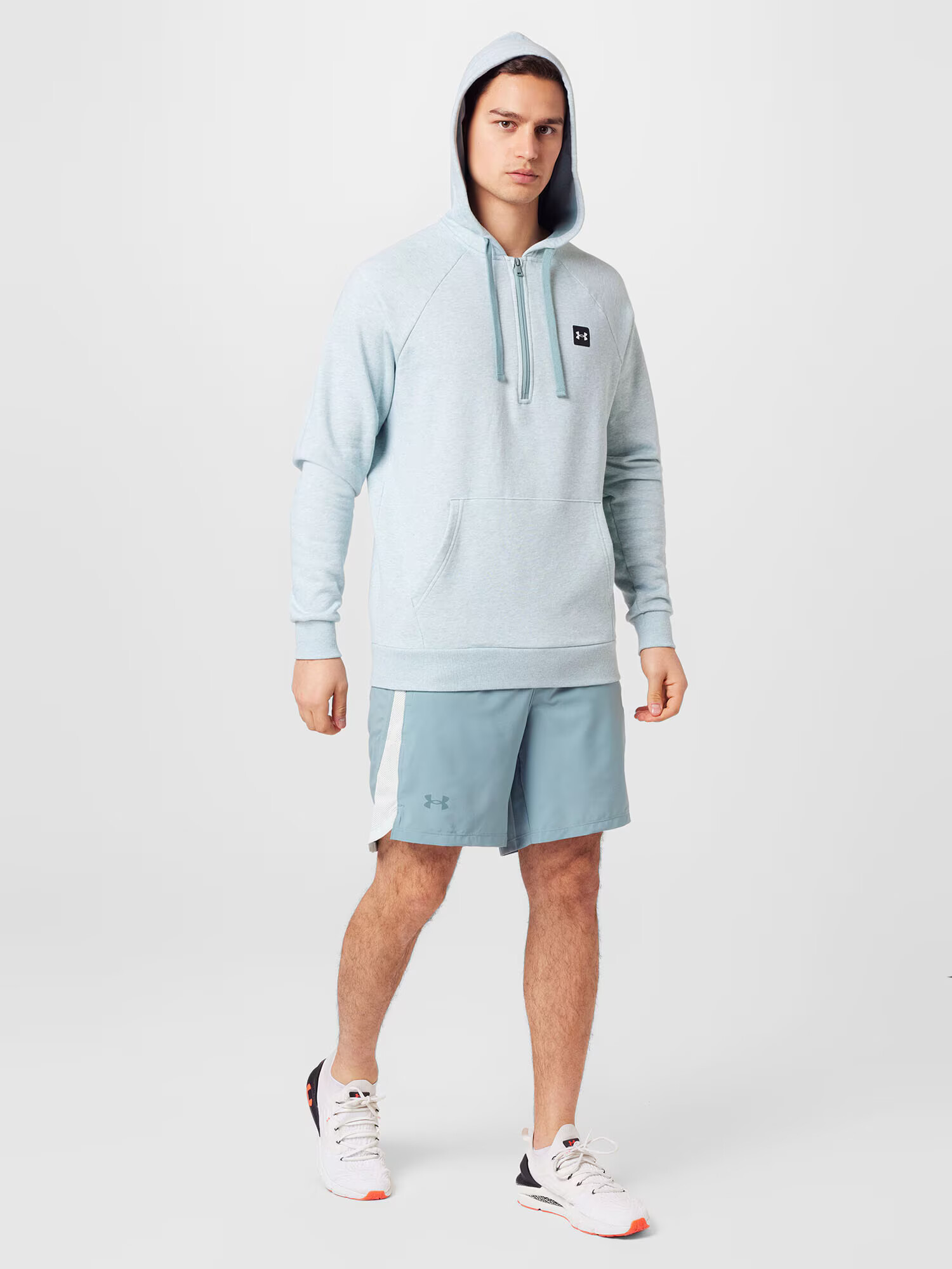 UNDER ARMOUR Športové nohavice 'Launch' mätová / biela - Pepit.sk