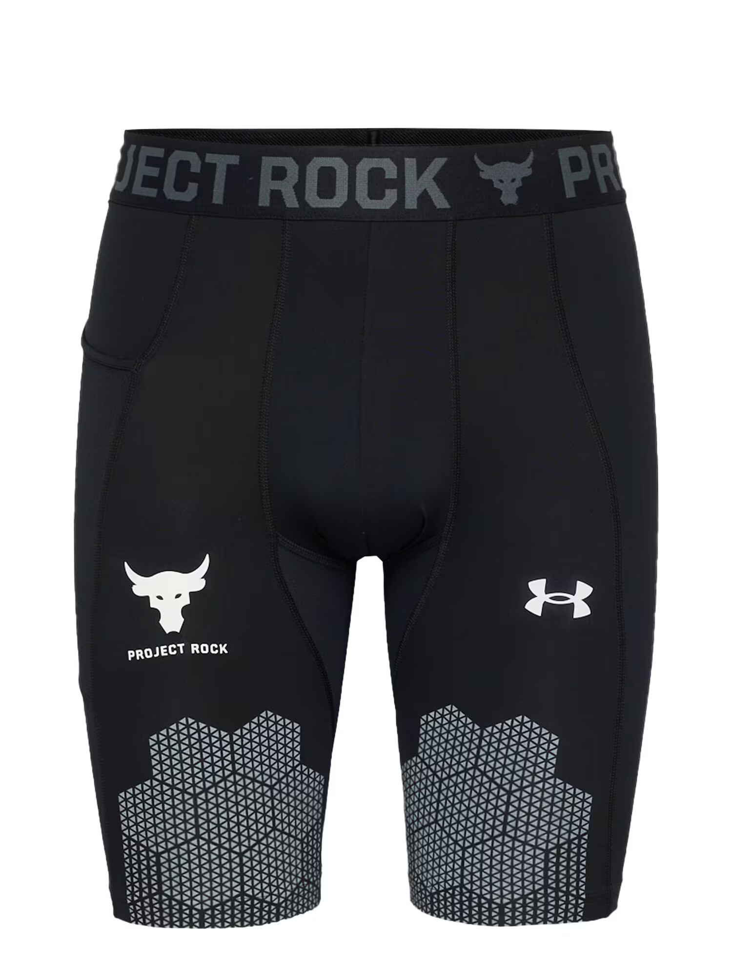 UNDER ARMOUR Športové nohavice 'Project Rock' sivá / čierna / biela - Pepit.sk