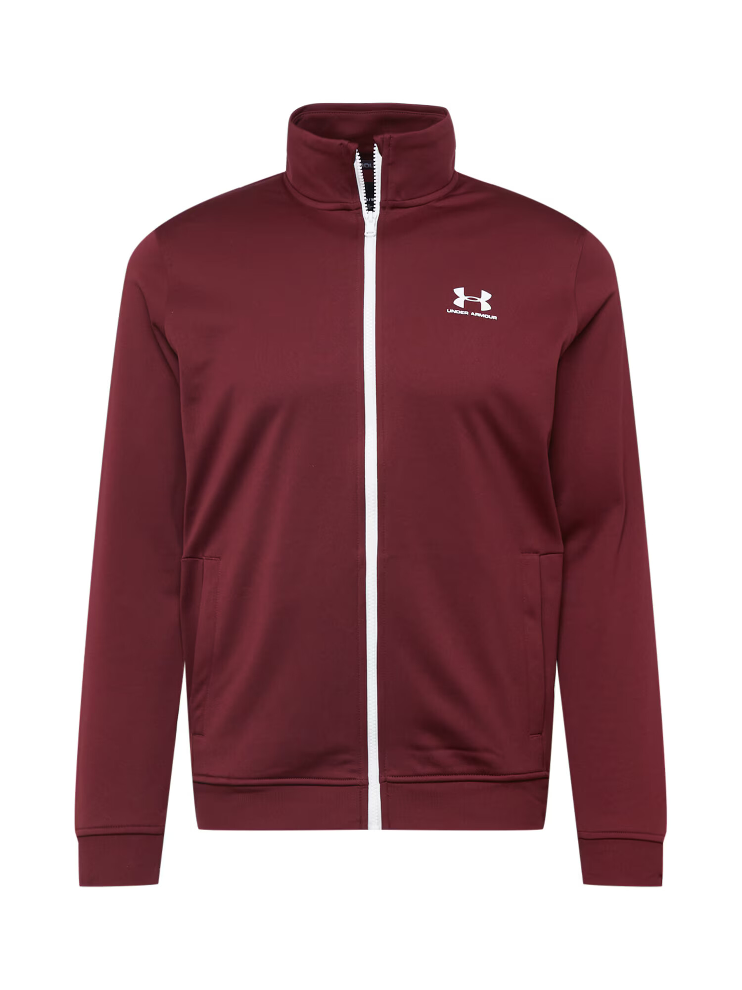 UNDER ARMOUR Športová mikina so zipsom burgundská / biela - Pepit.sk