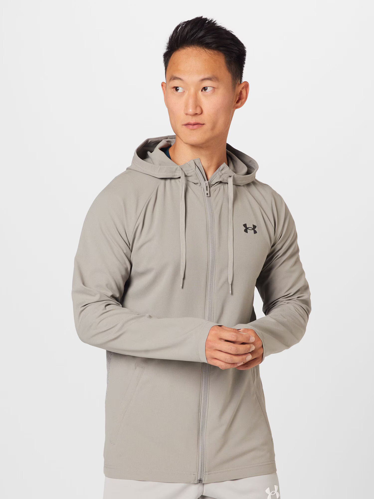 UNDER ARMOUR Tréningová bunda kamenná / čierna - Pepit.sk