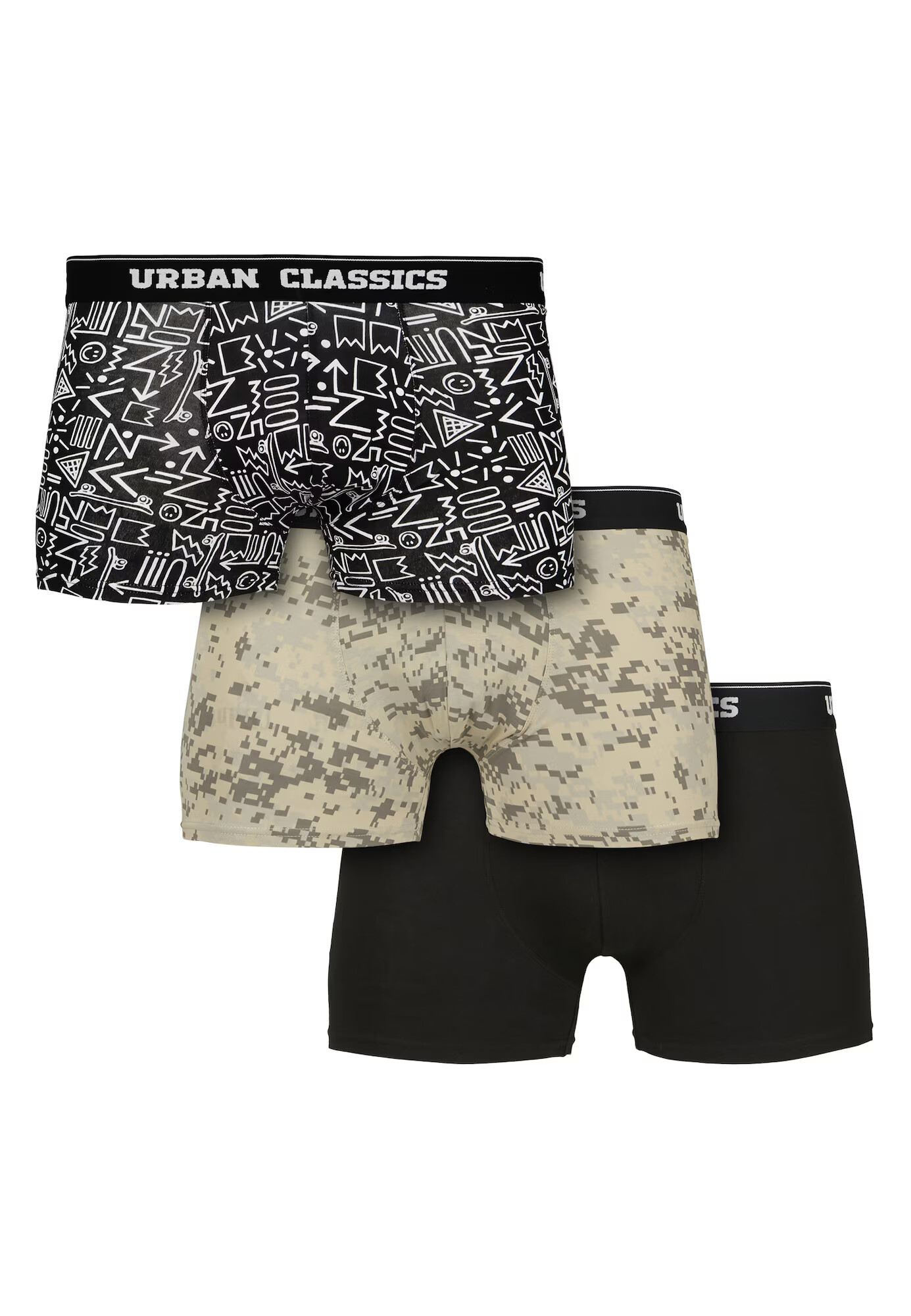 Urban Classics Boxerky nebielená / svetlobéžová / svetložltá / čierna / biela - Pepit.sk