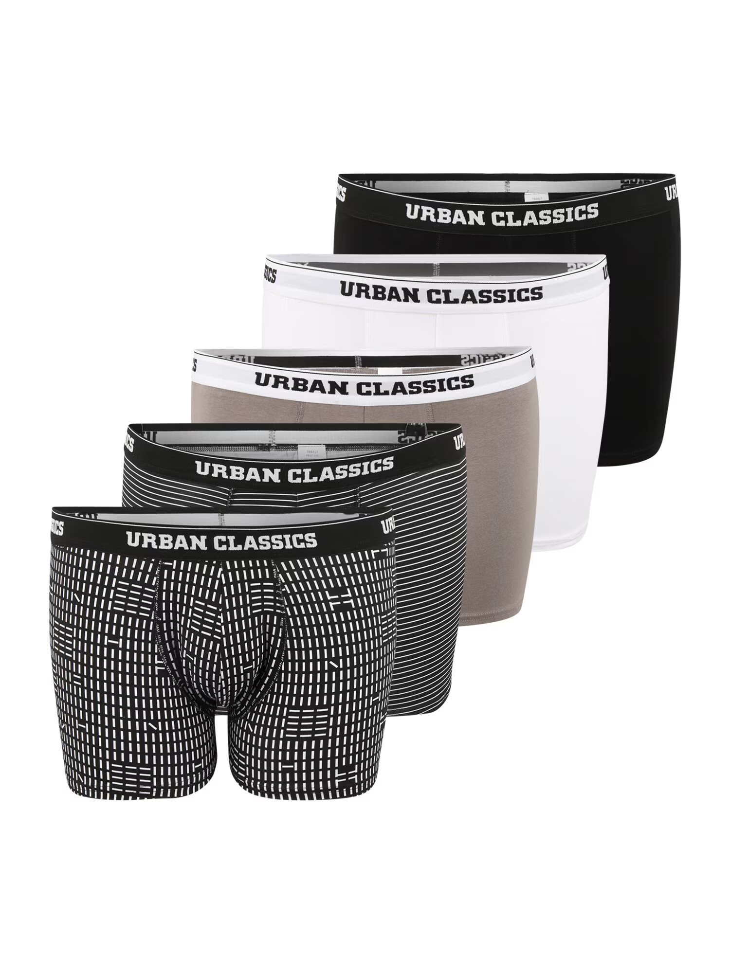 Urban Classics Boxerky tmavošedá / čierna / biela - Pepit.sk