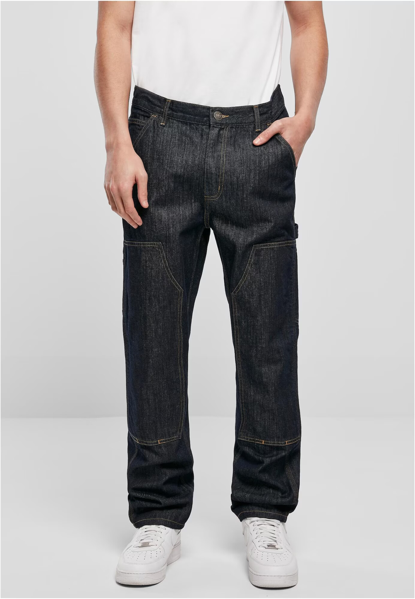 Urban Classics Rifľové kapsáče čierny denim - Pepit.sk