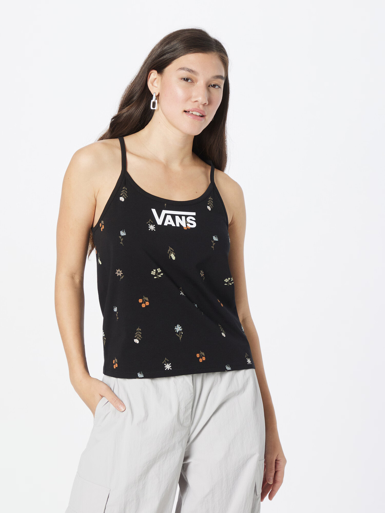 VANS Top 'MICRO DITSY HALTER' kaki / oranžová / čierna / biela - Pepit.sk