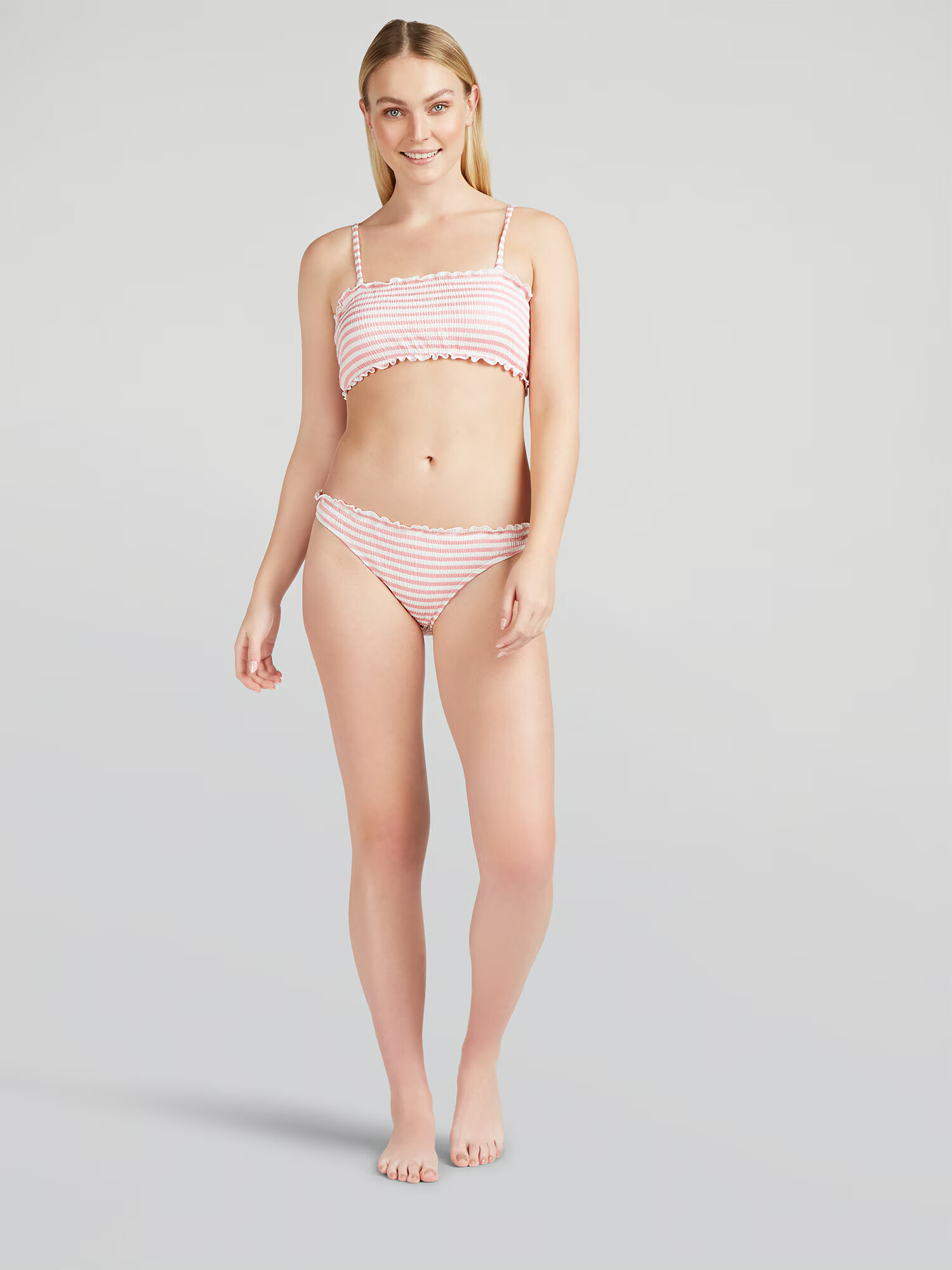 VERO MODA Bikinové nohavičky 'Emily' svetloružová / biela - Pepit.sk