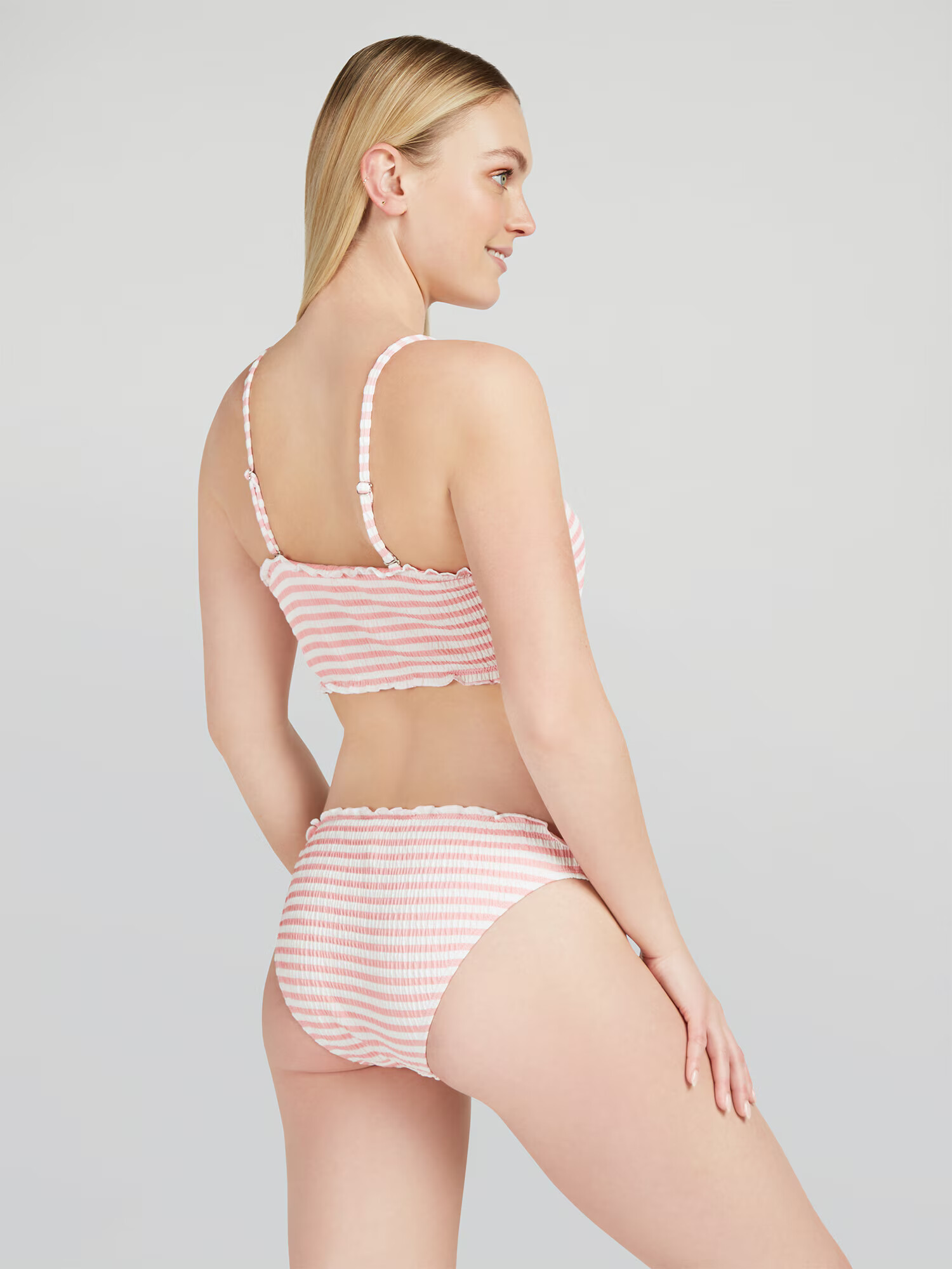 VERO MODA Bikinové nohavičky 'Emily' svetloružová / biela - Pepit.sk