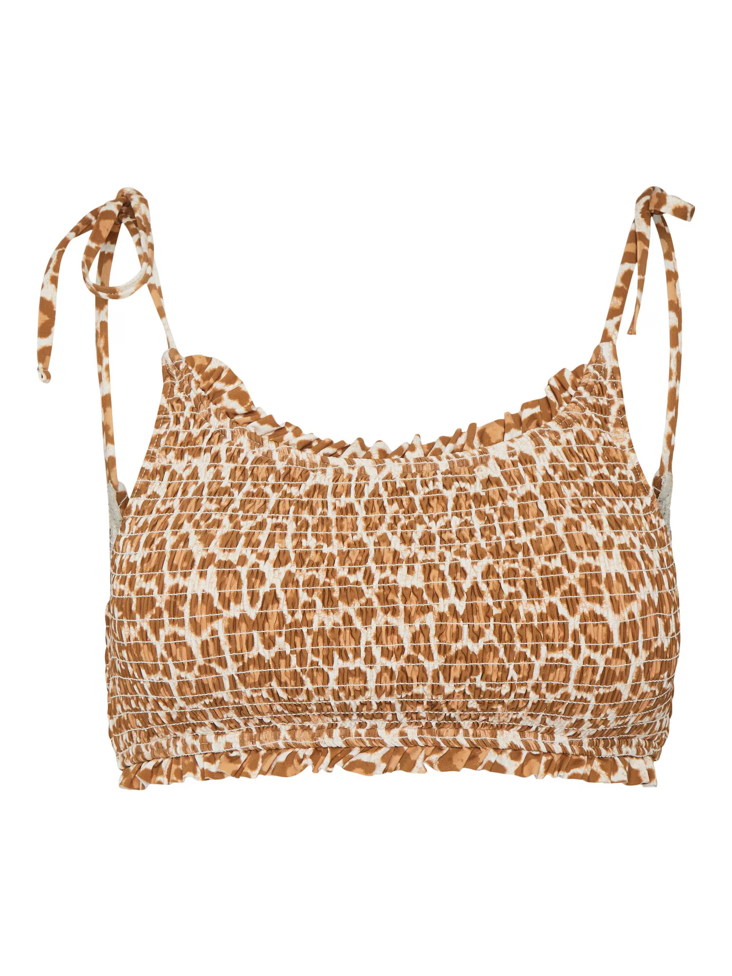 VERO MODA Bikinový top 'Frilly' brokátová / svetlohnedá / svetlosivá - Pepit.sk