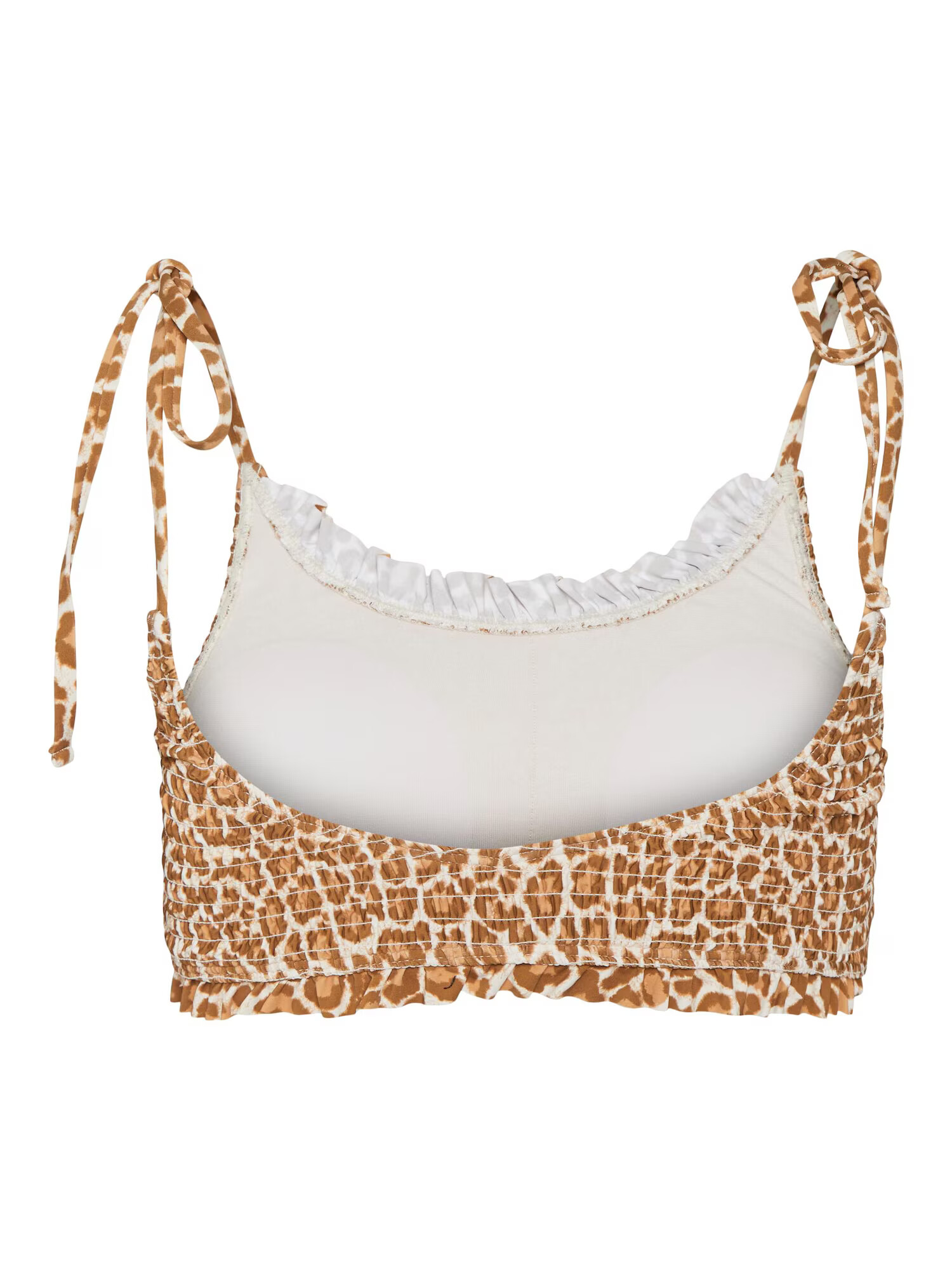 VERO MODA Bikinový top 'Frilly' brokátová / svetlohnedá / svetlosivá - Pepit.sk