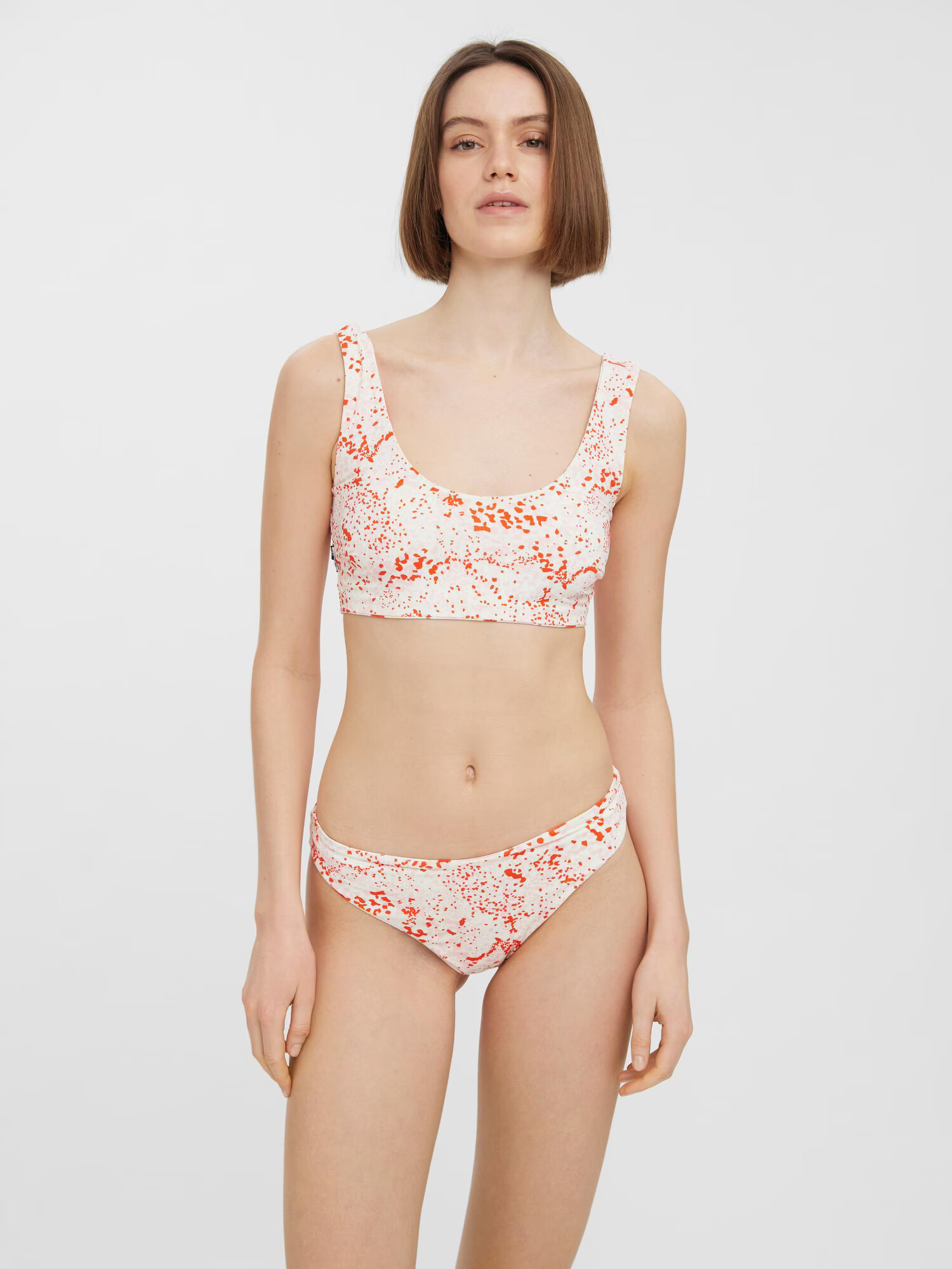 VERO MODA Bikinový top 'Sine' hnedá / ružová / červená / biela - Pepit.sk