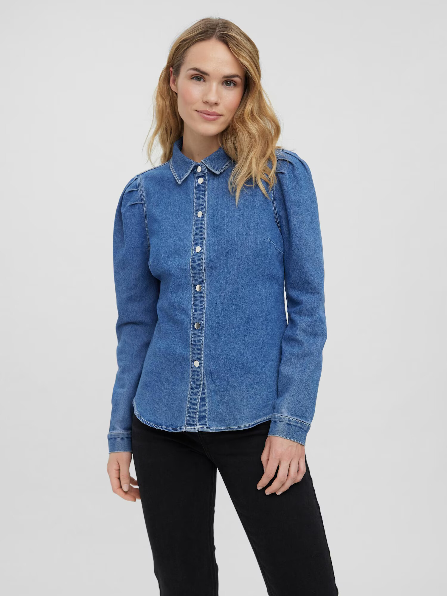 VERO MODA Blúzka 'Rhiana' modrá denim - Pepit.sk