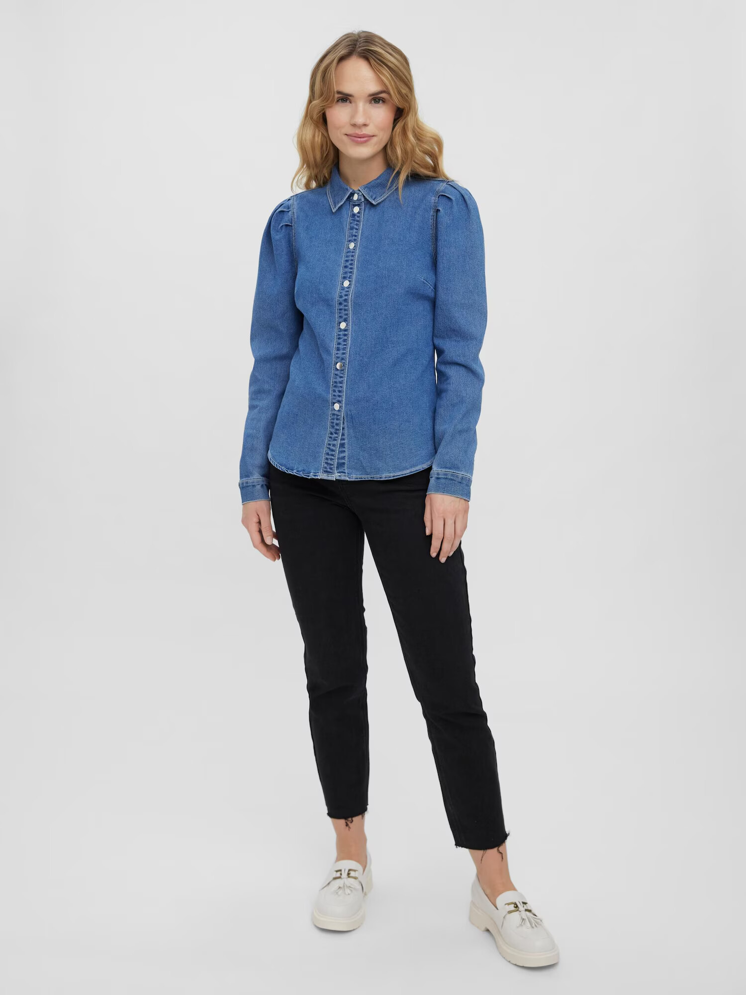 VERO MODA Blúzka 'Rhiana' modrá denim - Pepit.sk