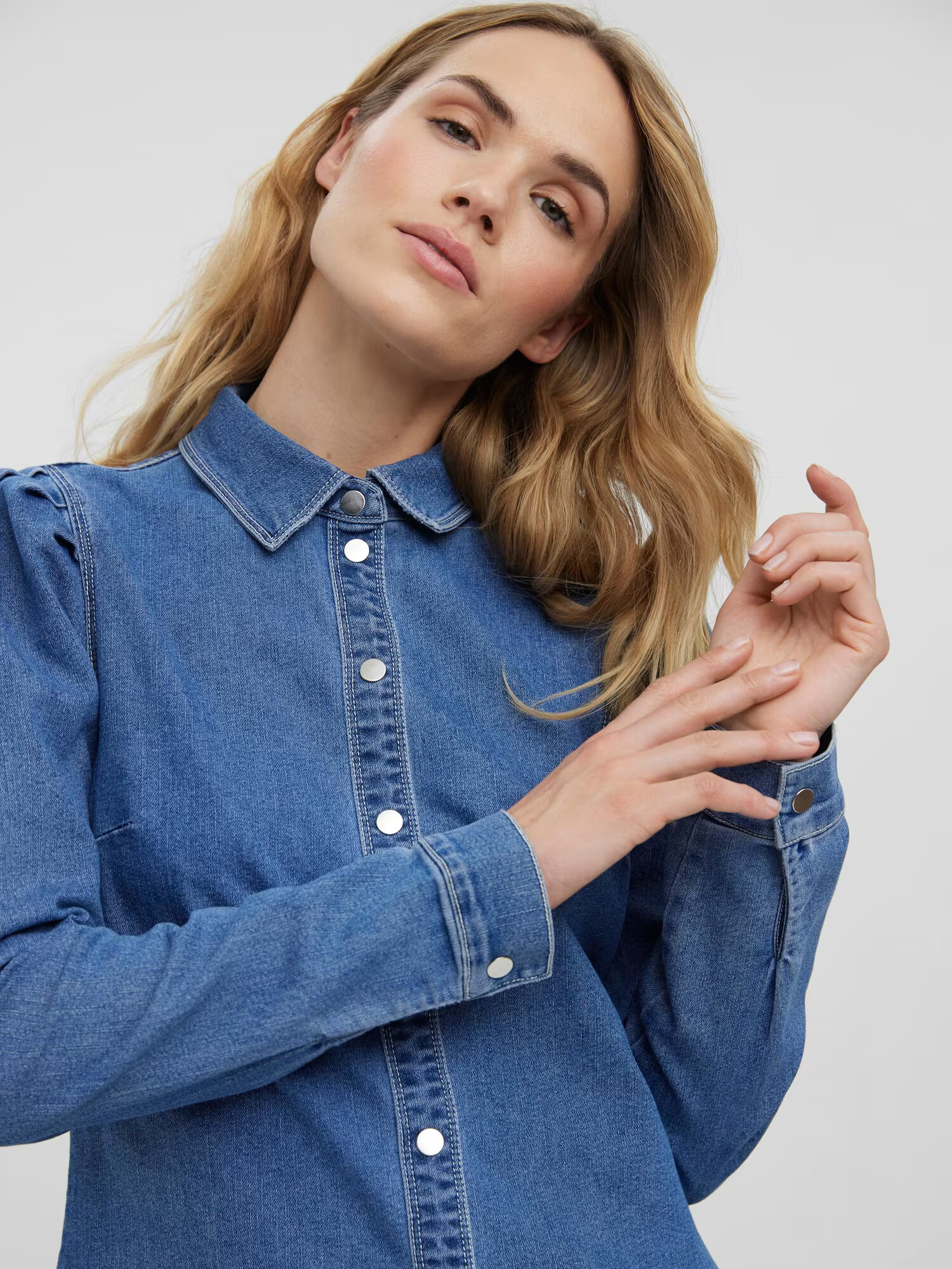 VERO MODA Blúzka 'Rhiana' modrá denim - Pepit.sk