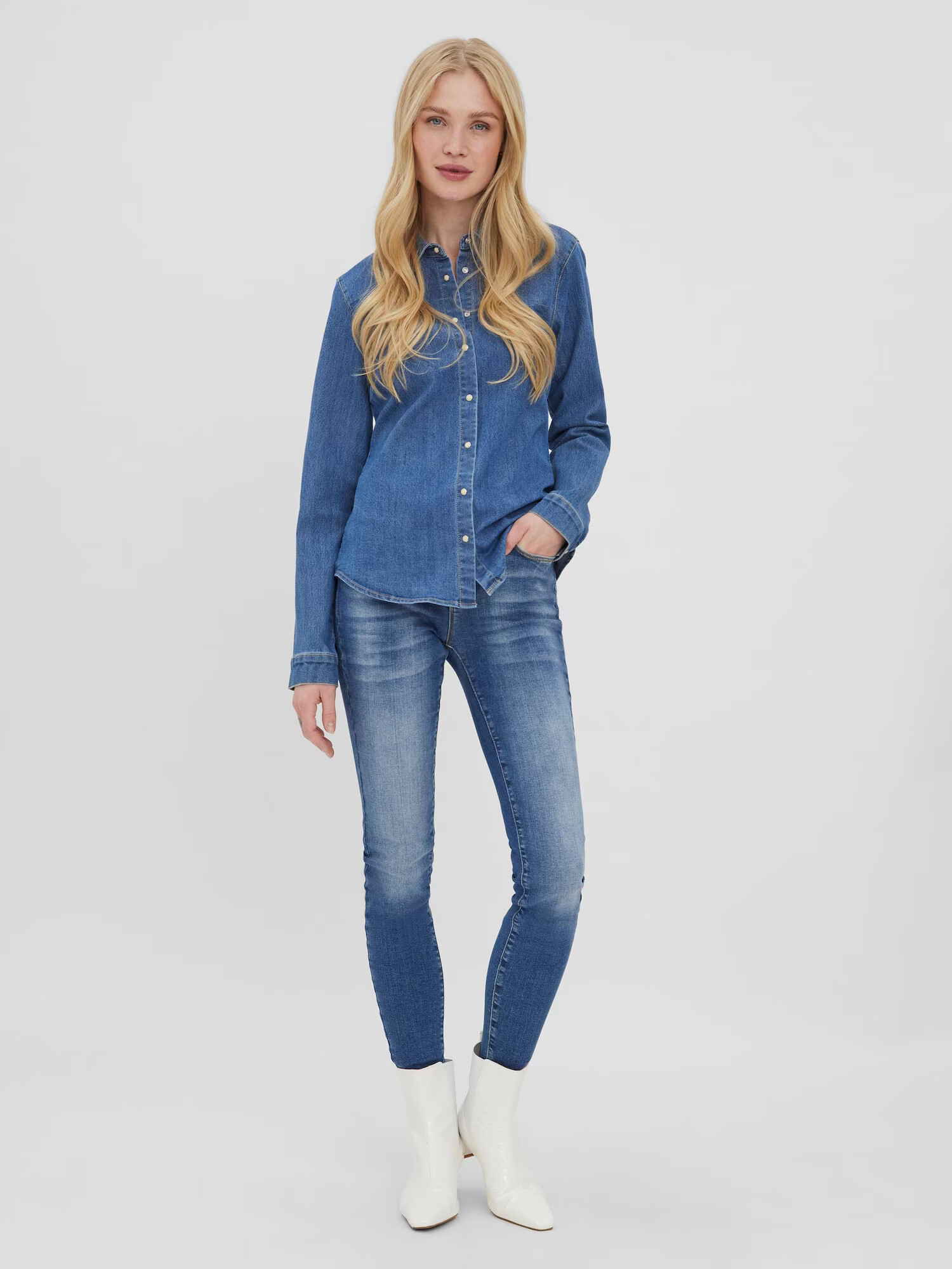 VERO MODA Blúzka 'Sea' modrá denim - Pepit.sk