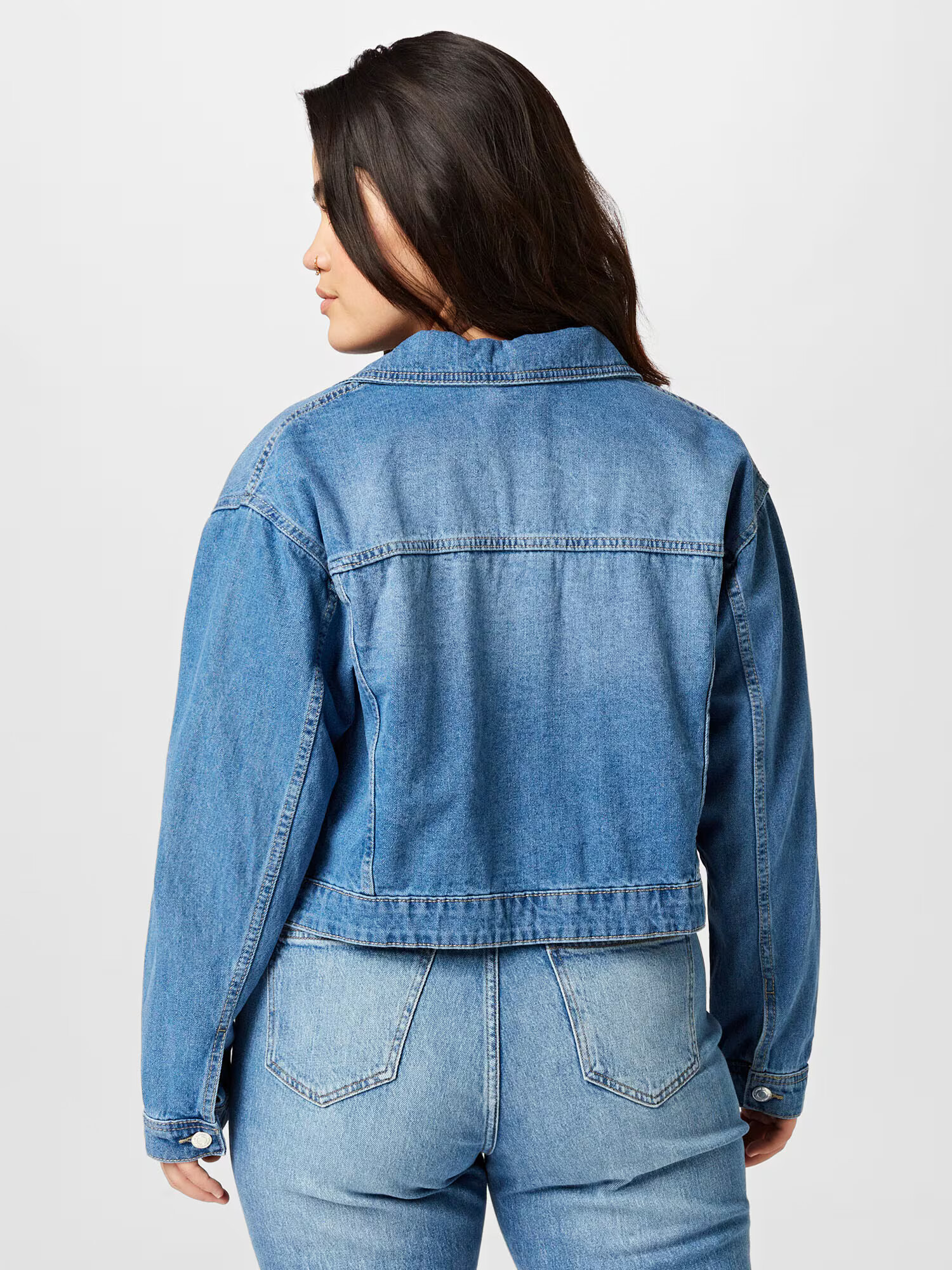 Vero Moda Curve Prechodná bunda 'RUE' modrá denim - Pepit.sk