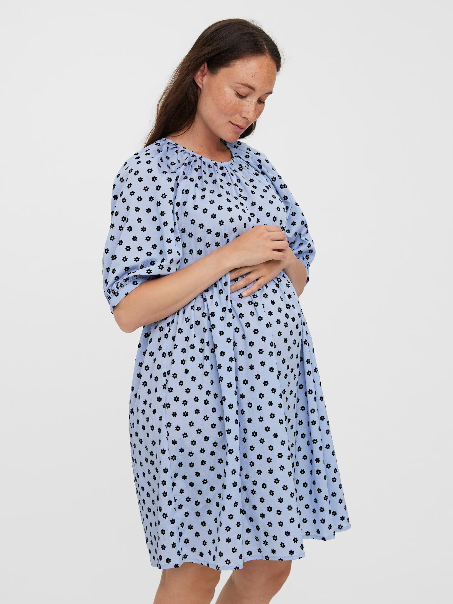 Vero Moda Maternity Šaty 'Eva' nebesky modrá / čierna - Pepit.sk