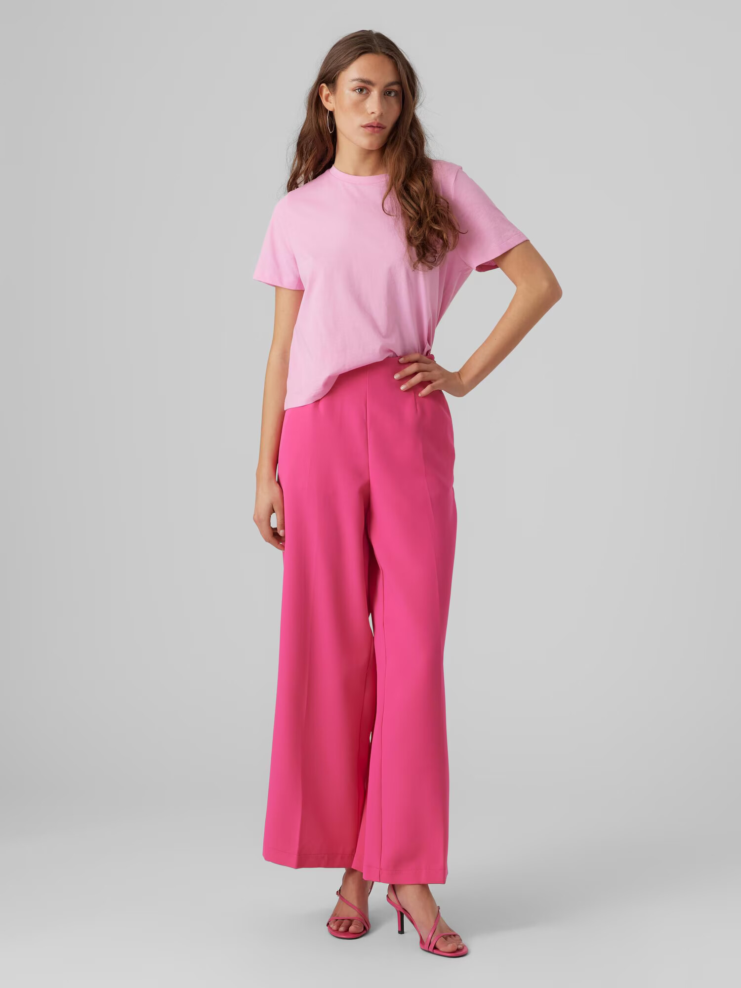 VERO MODA Nohavice s pukmi fuksia - Pepit.sk