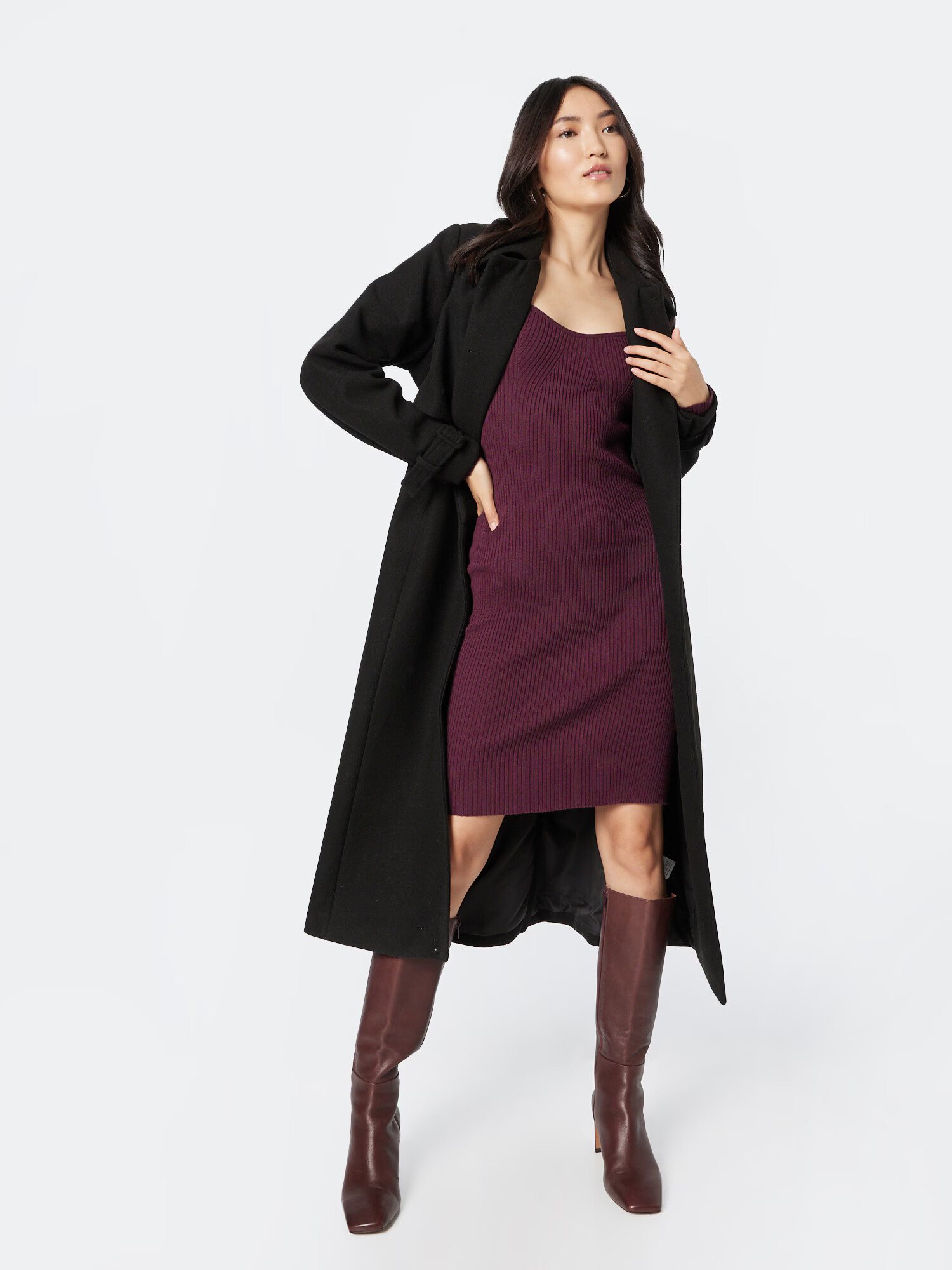 VERO MODA Pletené šaty 'Willow' burgundská - Pepit.sk