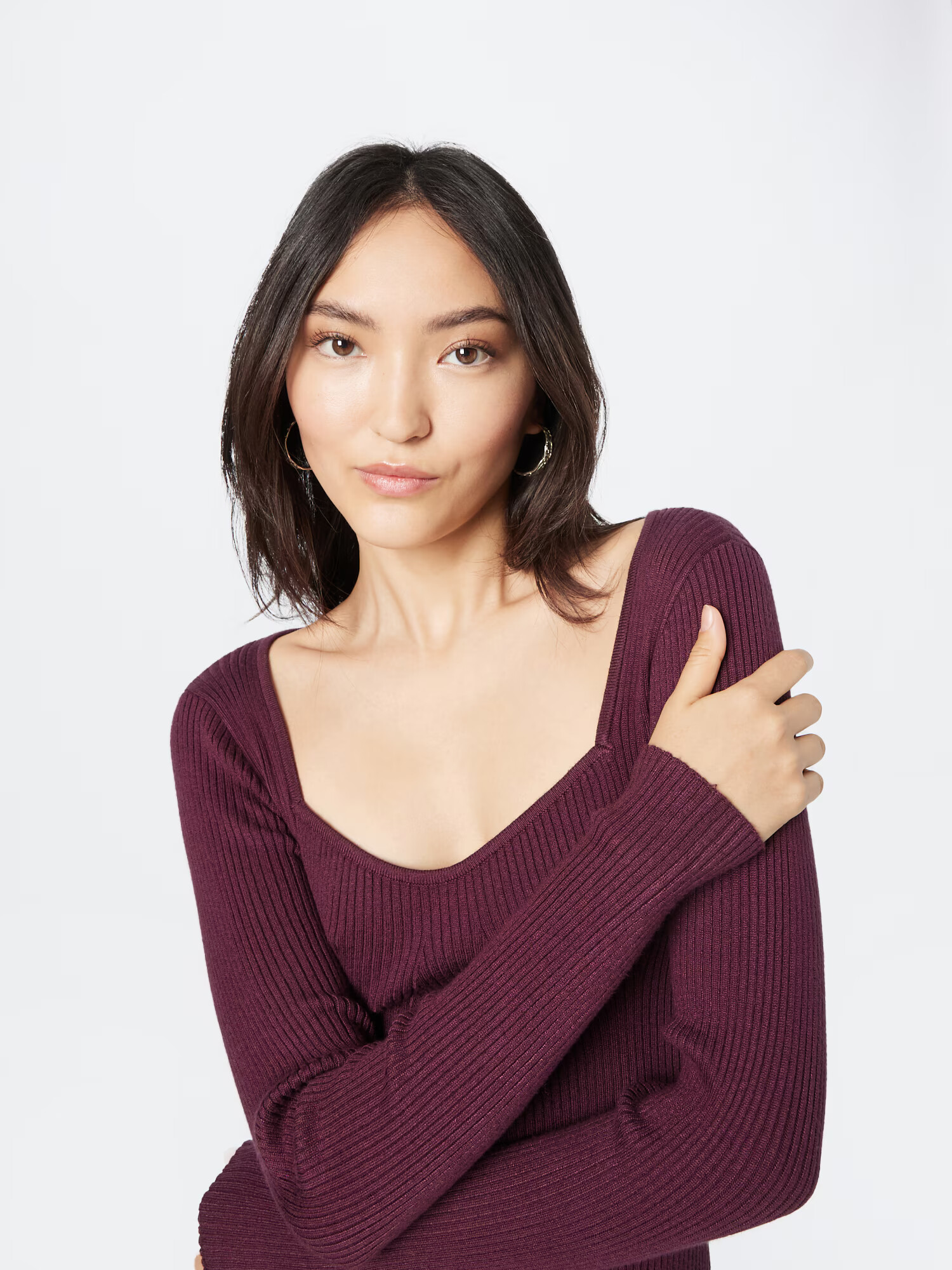 VERO MODA Pletené šaty 'Willow' burgundská - Pepit.sk