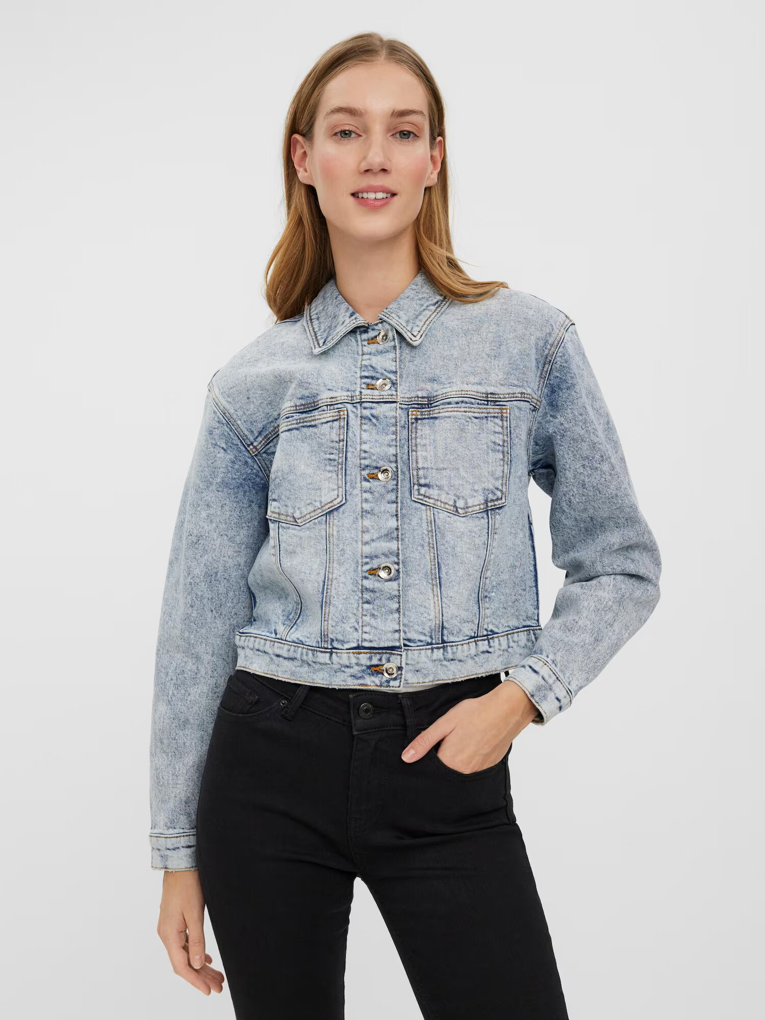 VERO MODA Prechodná bunda 'Brenda' modrá denim - Pepit.sk