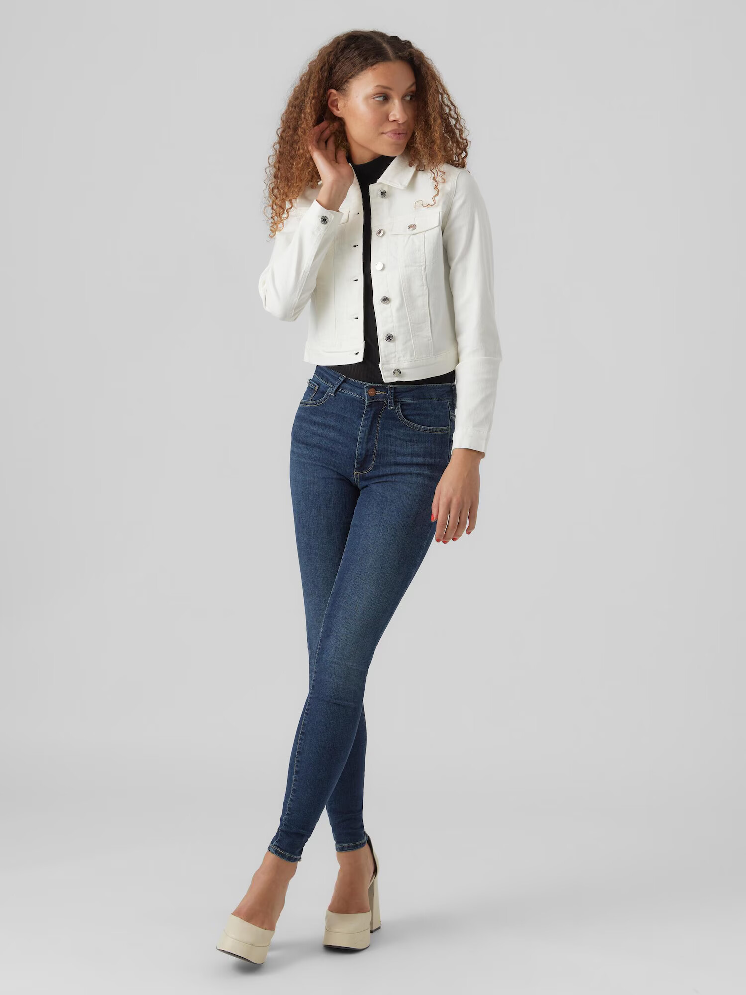 VERO MODA Prechodná bunda 'Luna' biely denim - Pepit.sk