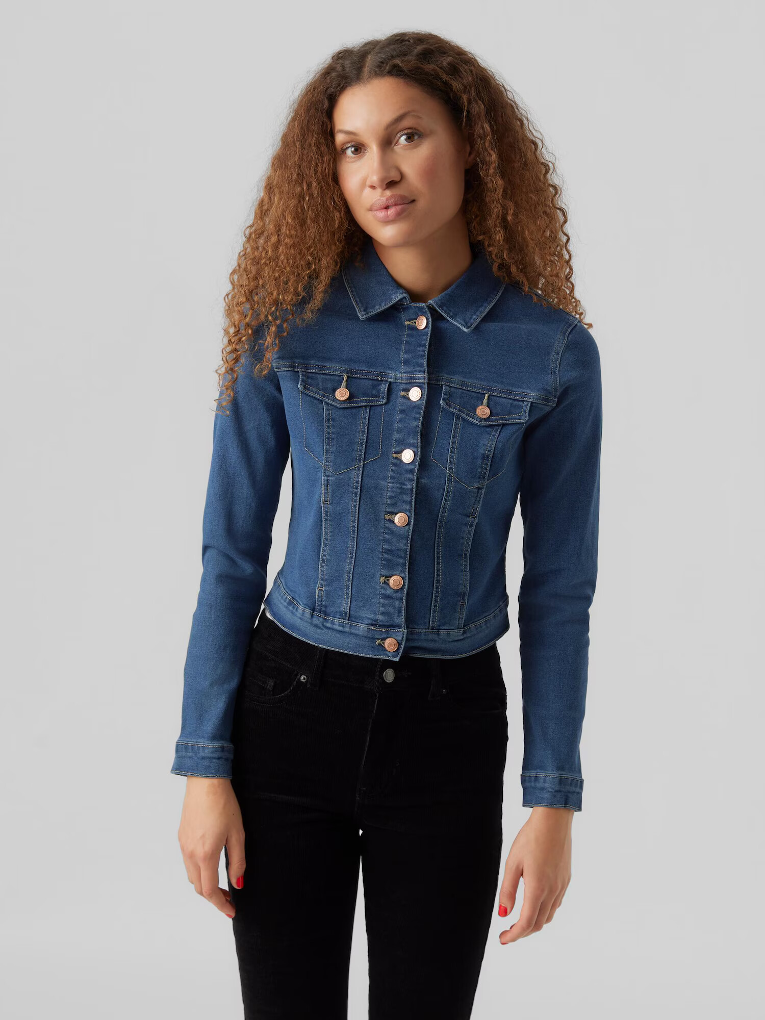 VERO MODA Prechodná bunda 'Luna' modrá denim - Pepit.sk