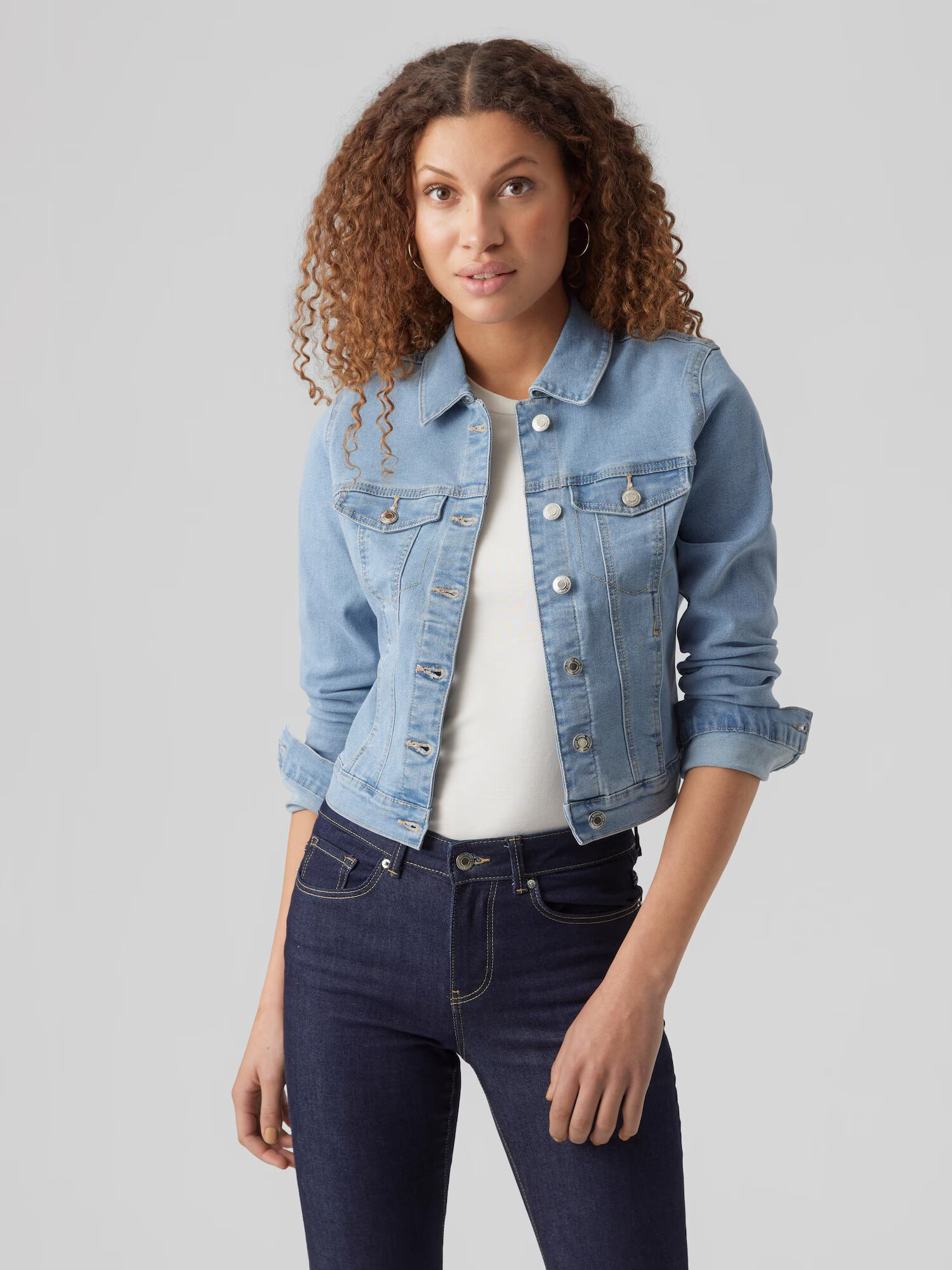 VERO MODA Prechodná bunda 'Luna' modrá denim - Pepit.sk