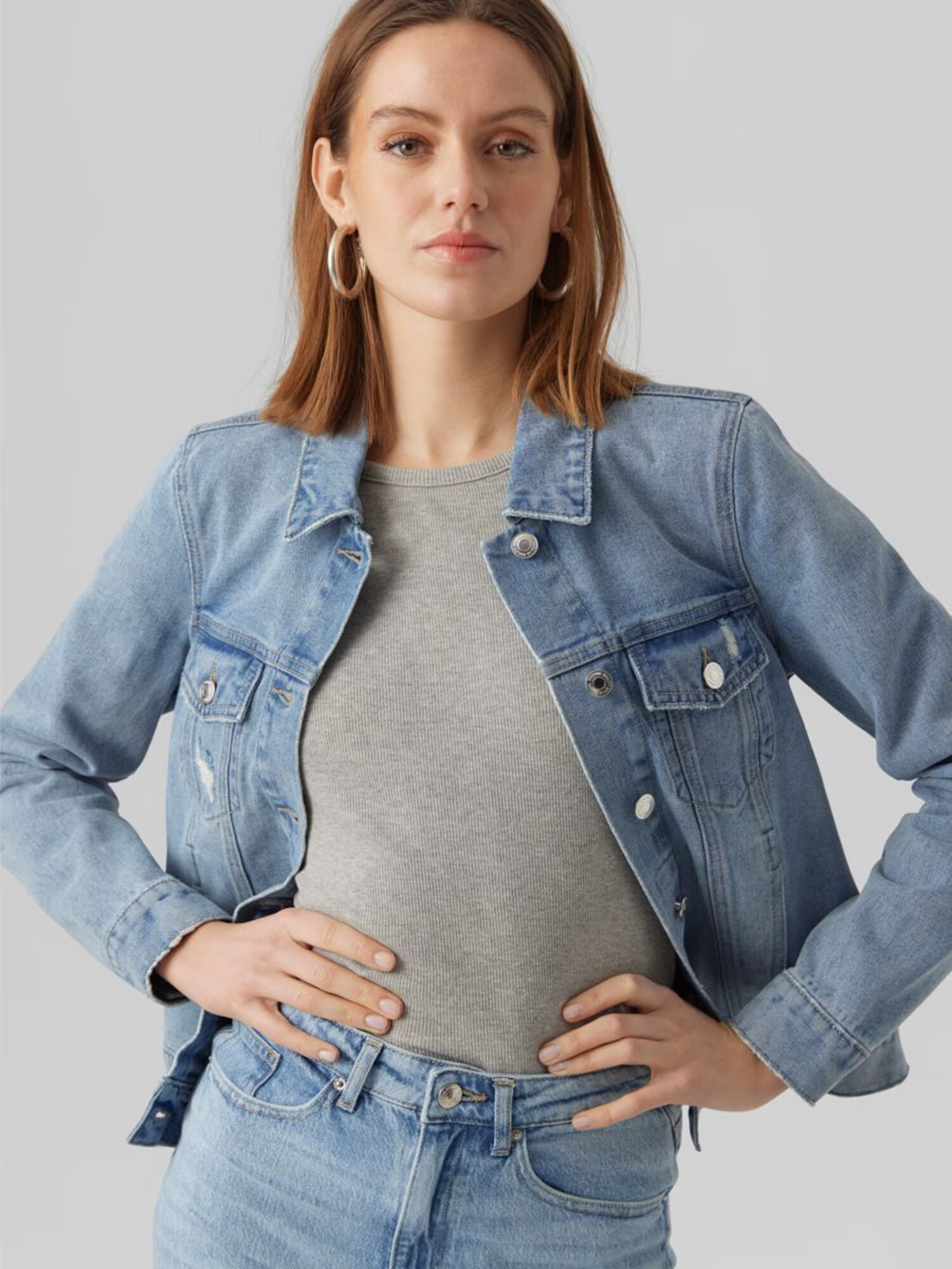 VERO MODA Prechodná bunda 'ZORICA' modrá denim - Pepit.sk