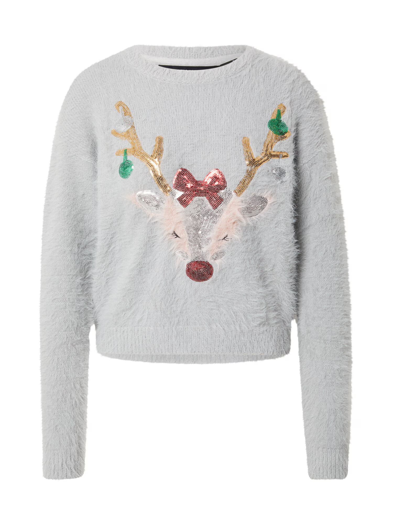 VERO MODA Sveter 'Jolly Deer' svetlohnedá / sivá / zelená / ružová / červená - Pepit.sk