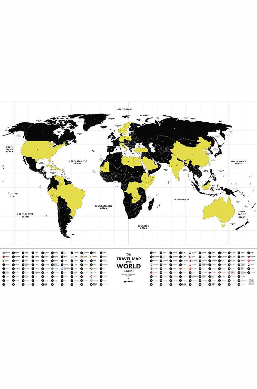 1DEA.me Stieracia mapa Travel Map - Glow World - Pepit.sk