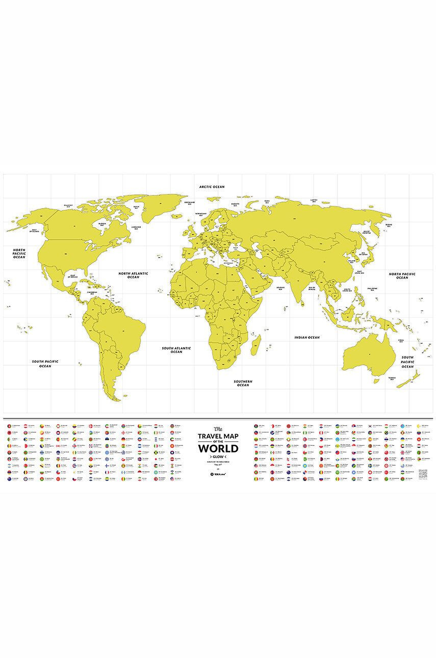 1DEA.me Stieracia mapa Travel Map - Glow World - Pepit.sk