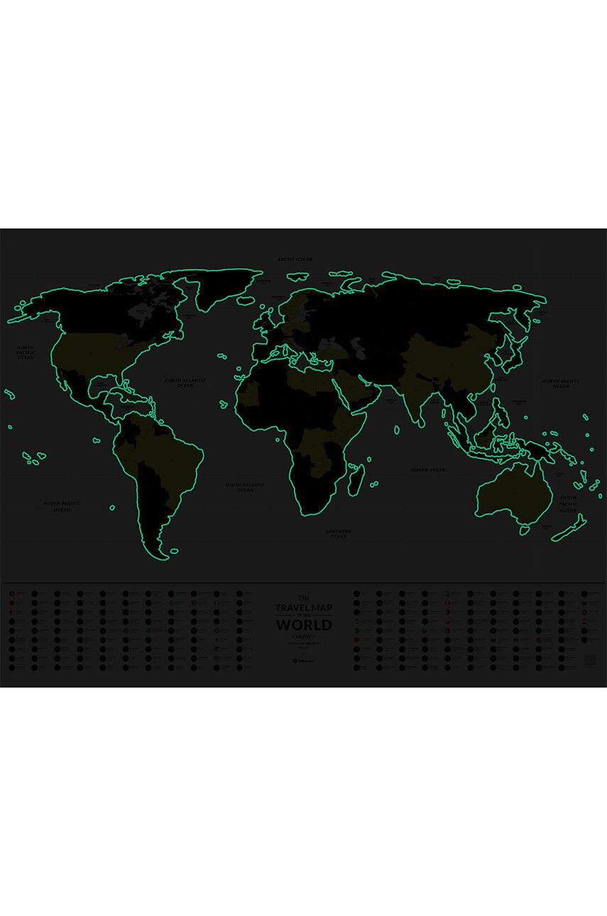 1DEA.me Stieracia mapa Travel Map - Glow World - Pepit.sk