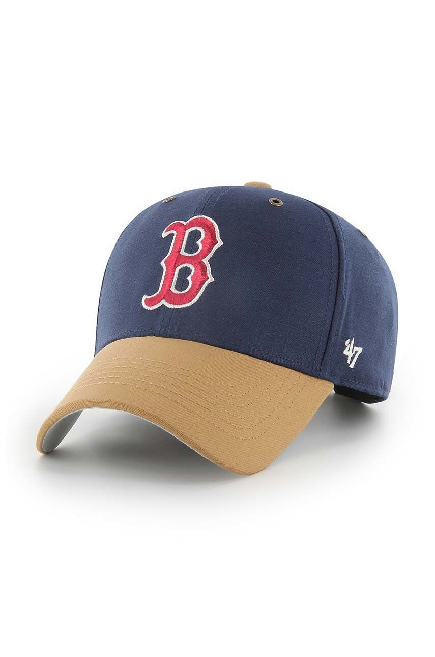 47brand Bavlnená čiapka Mlb Boston Red Sox tmavomodrá farba s nášivkou - Pepit.sk