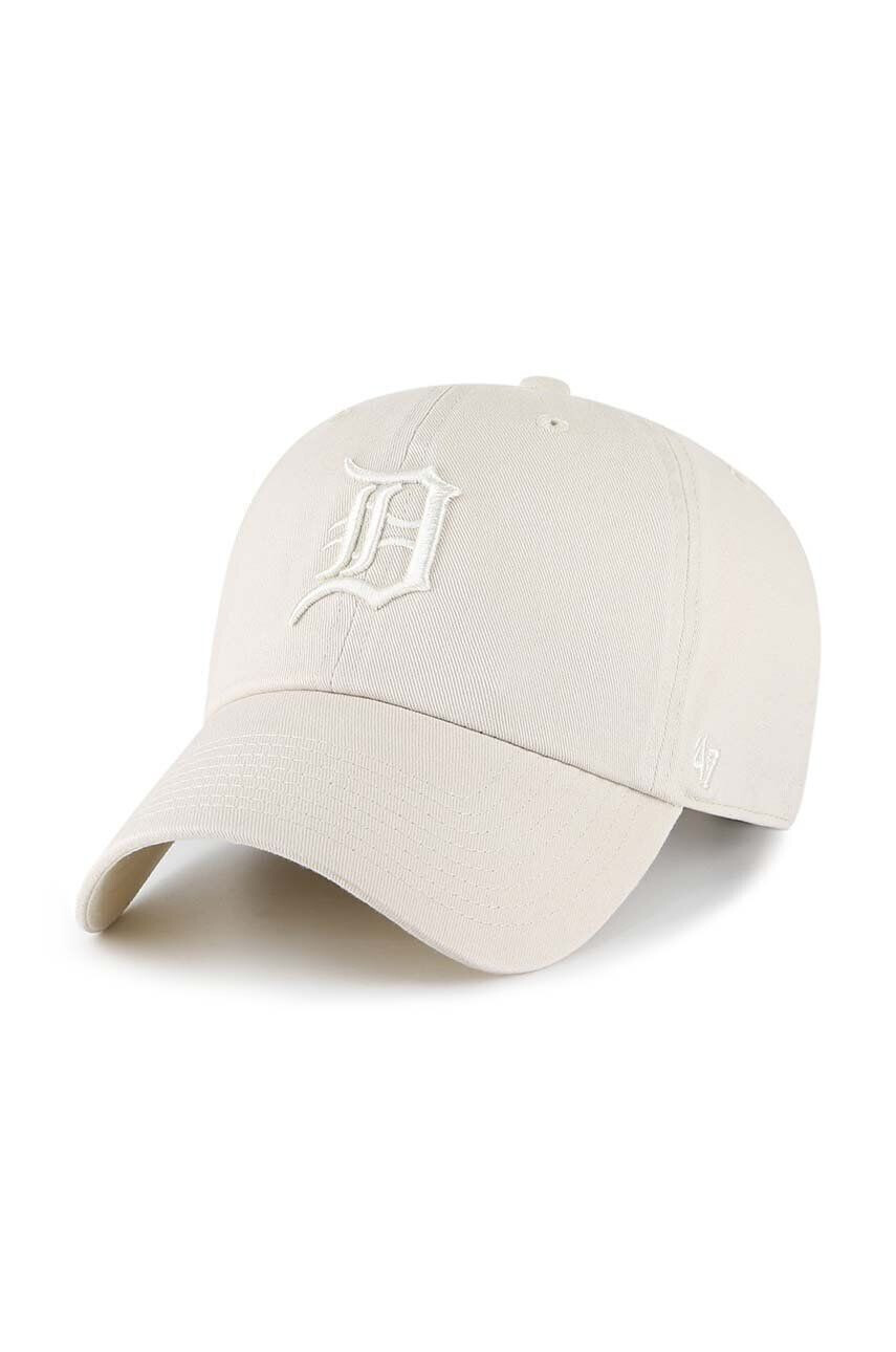 47brand Bavlnená šiltovka MLB Detroit Tigers béžová farba s nášivkou - Pepit.sk