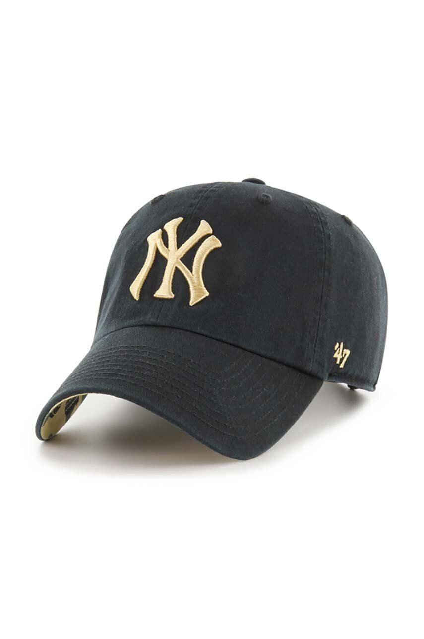 47brand Bavlnená šiltovka MLB New York Yankees čierna farba s nášivkou - Pepit.sk